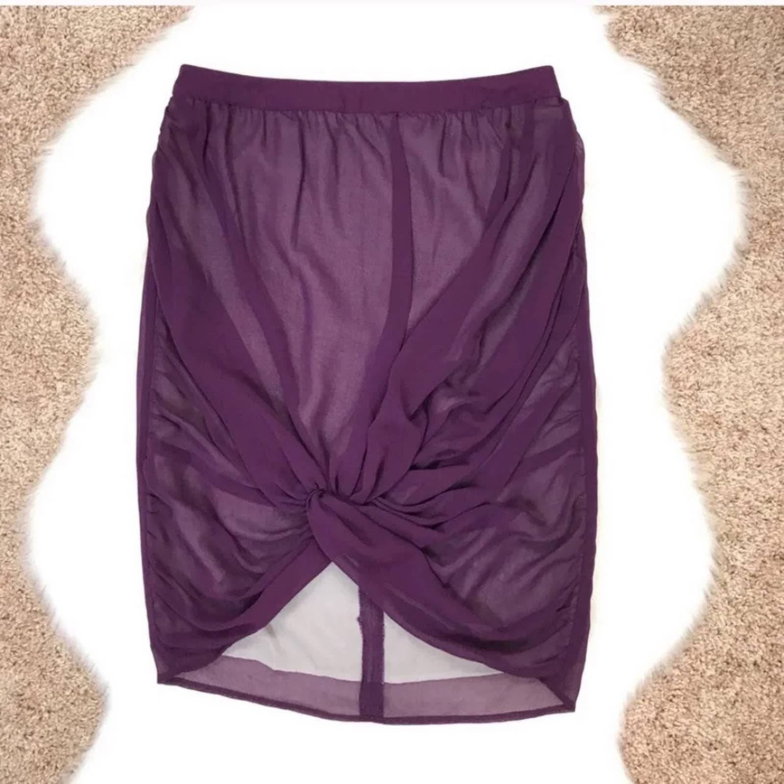 Urban Outfitters Silence + Noise Purple Chiffon Knee Skirt Urban Outfitters 0 Size 27" / US 4 / IT 40 - 8 Thumbnail