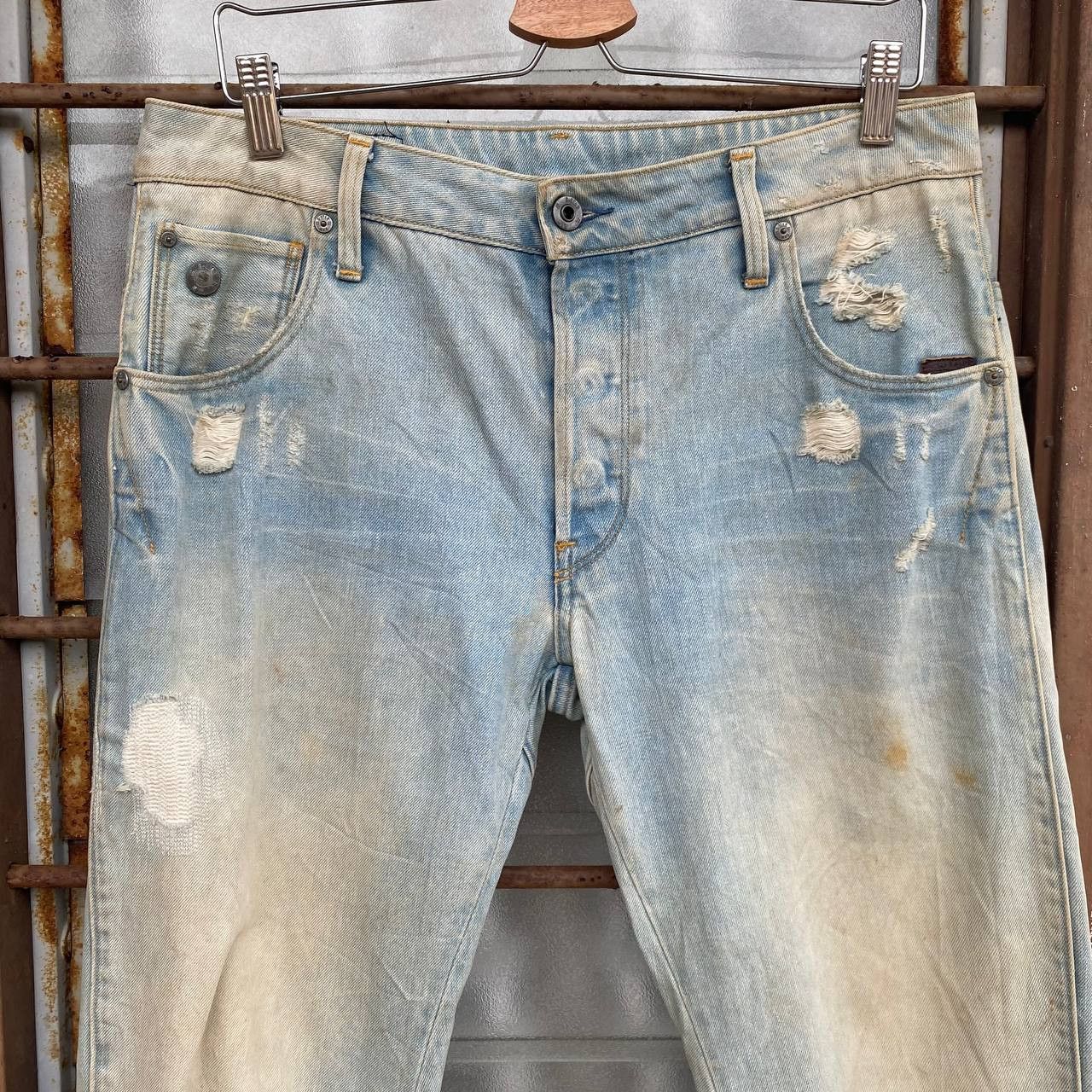 G-Star VTGE GSTAR DISTRESSED JEAN RUSTY WASH ASSYMETRIC LEG SLIMFIT Size US 30 / EU 46 - 11 Thumbnail