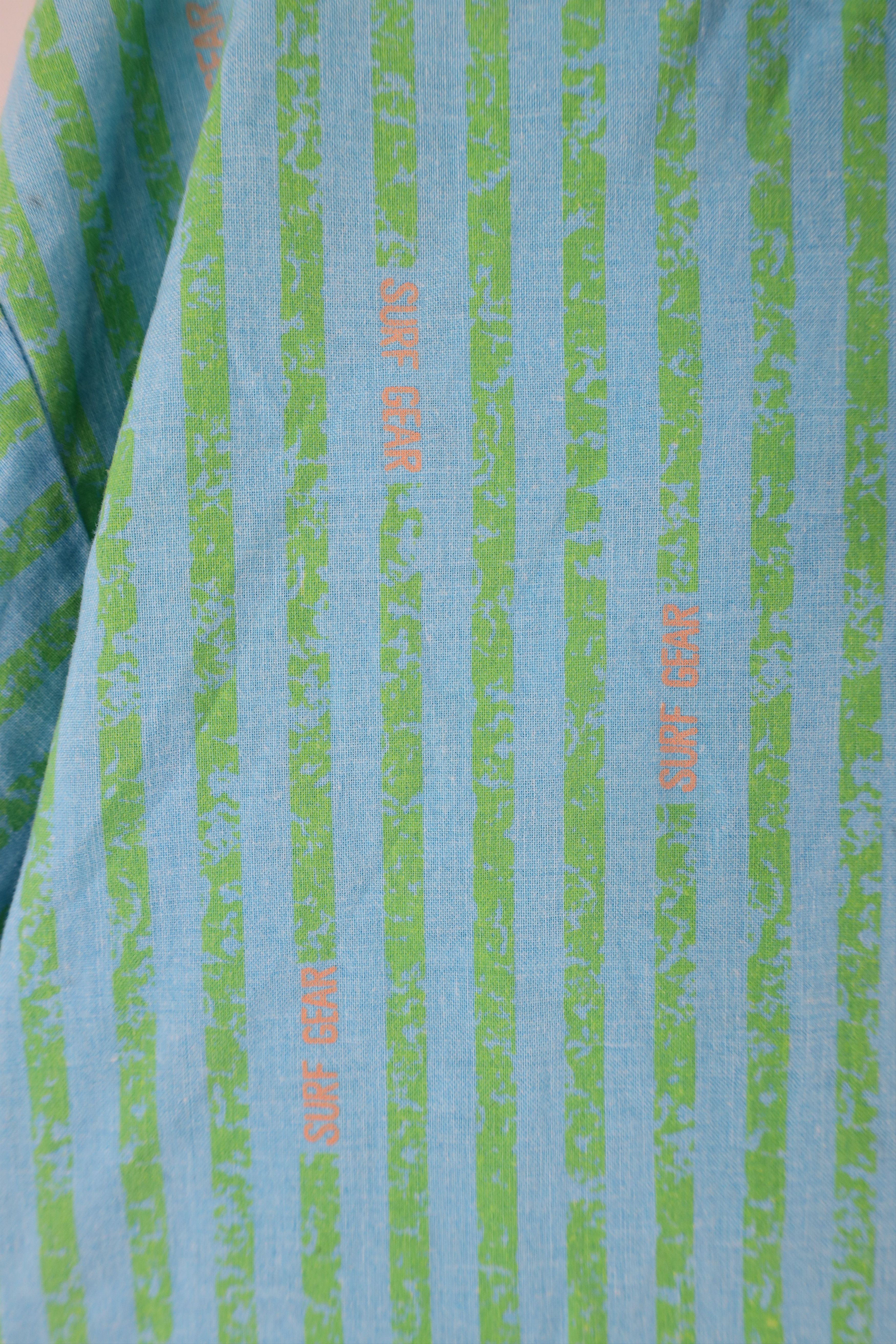 Vintage Vtg 90s Surf Gear Spell Out Striped Surfing Button Shirt USA Size US XL / EU 56 / 4 - 6 Thumbnail