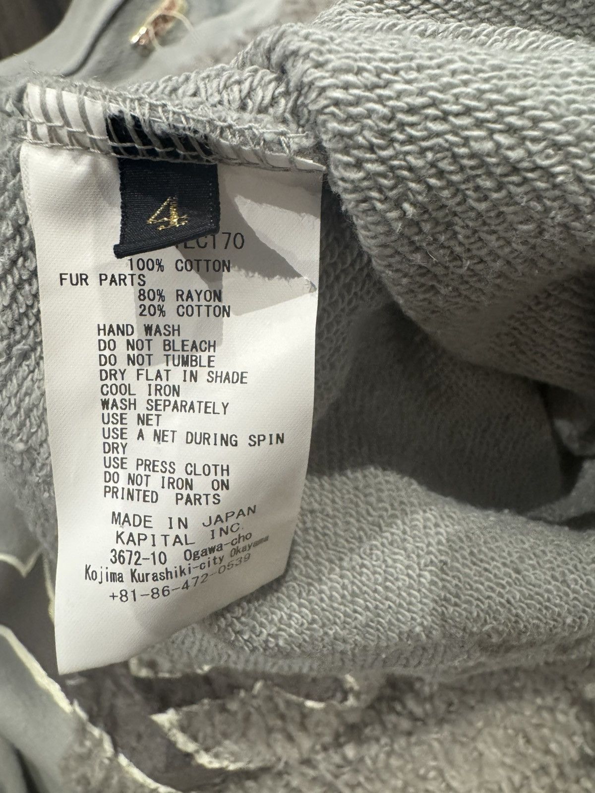 Kapital Kapital Fuzzy Grey Crewneck Size US L / EU 52-54 / 3 - 4 Thumbnail