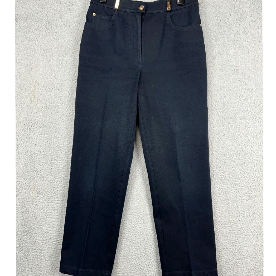 St. John St. John Sport Khaki Pants Womens 6 Black Straight Leg Flat Front Pocket Stretch Casual Formal Men? Ladies? Size 28" / US 6 / IT 42 - 2 Thumbnail