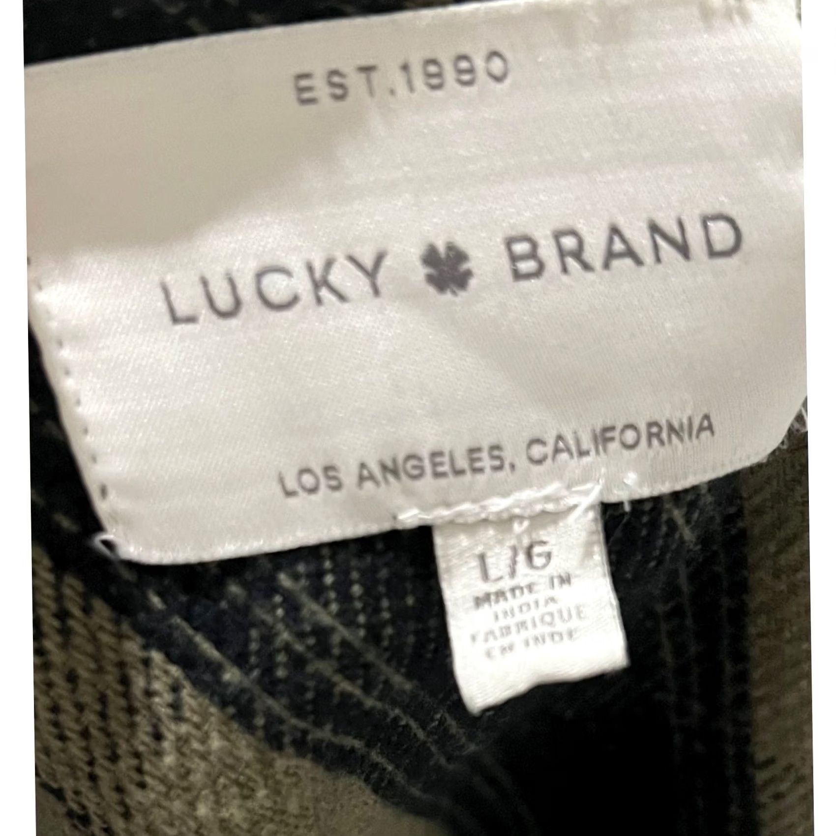 Lucky Brand Lucky Brand Jacket Womens Large Green Black Plaid Cotton Button Front Shacket Size L / US 10 / IT 46 - 5 Thumbnail