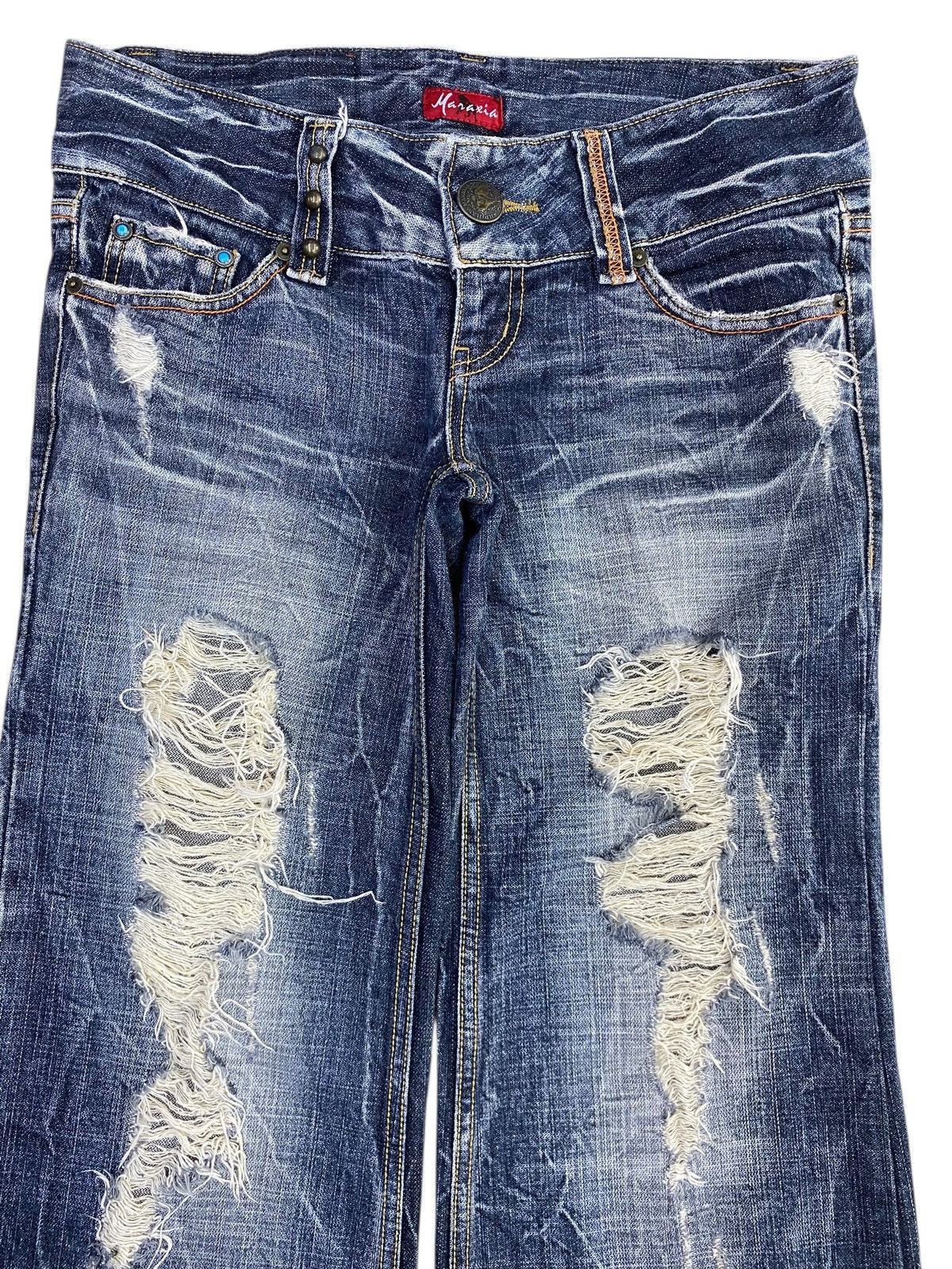 Japanese Brand Japanese Brand Faded Wash Style Distressed Flare Jeans Size US 32 / EU 48 - 2 Thumbnail