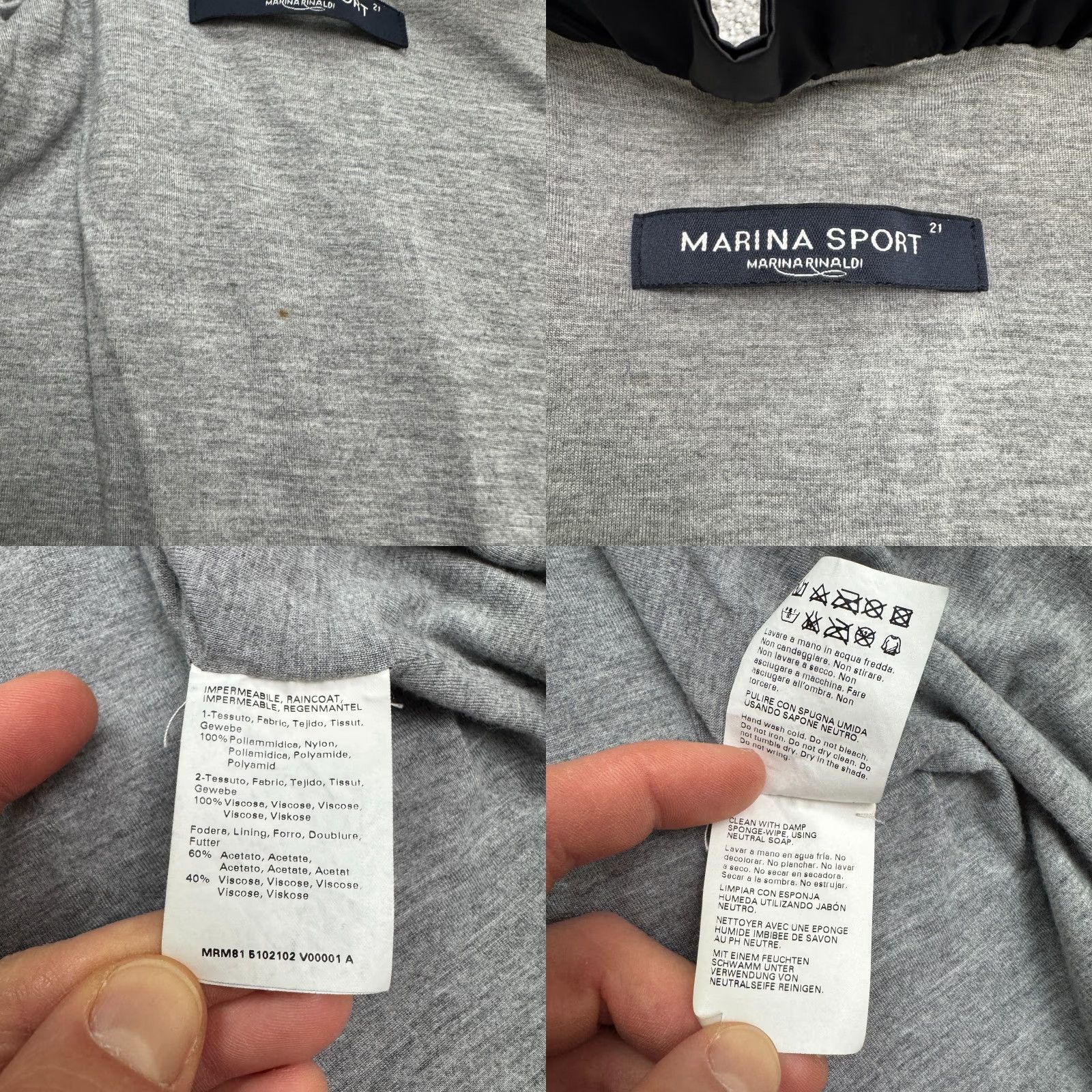 Marina Rinaldi Marina Rinaldi Jacket Womens XL Black Full Zip Pocket Sport Rain Bomber Size XL / US 12-14 / IT 48-50 - 8 Thumbnail
