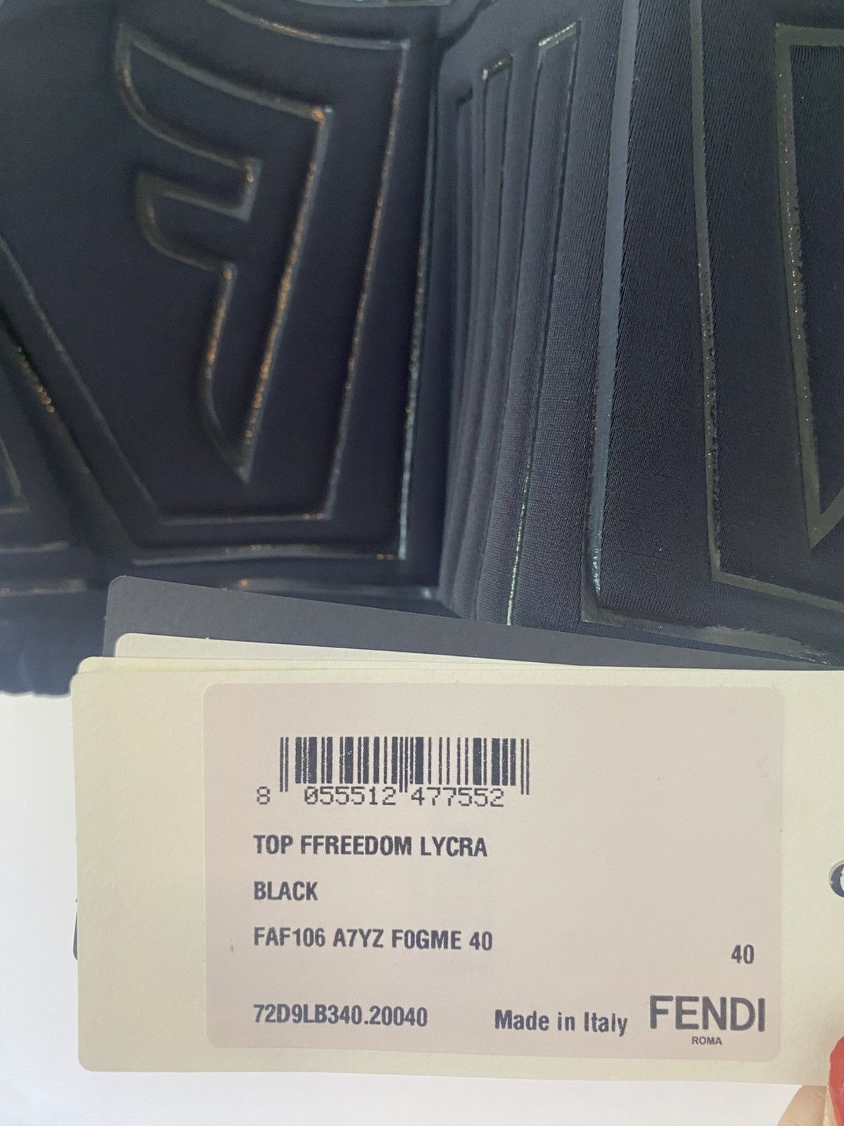 Fendi Fendi FFreedom Neoprene Rubber FF Scoop Cropped Bra Top Size S / US 4 / IT 40 - 5 Thumbnail