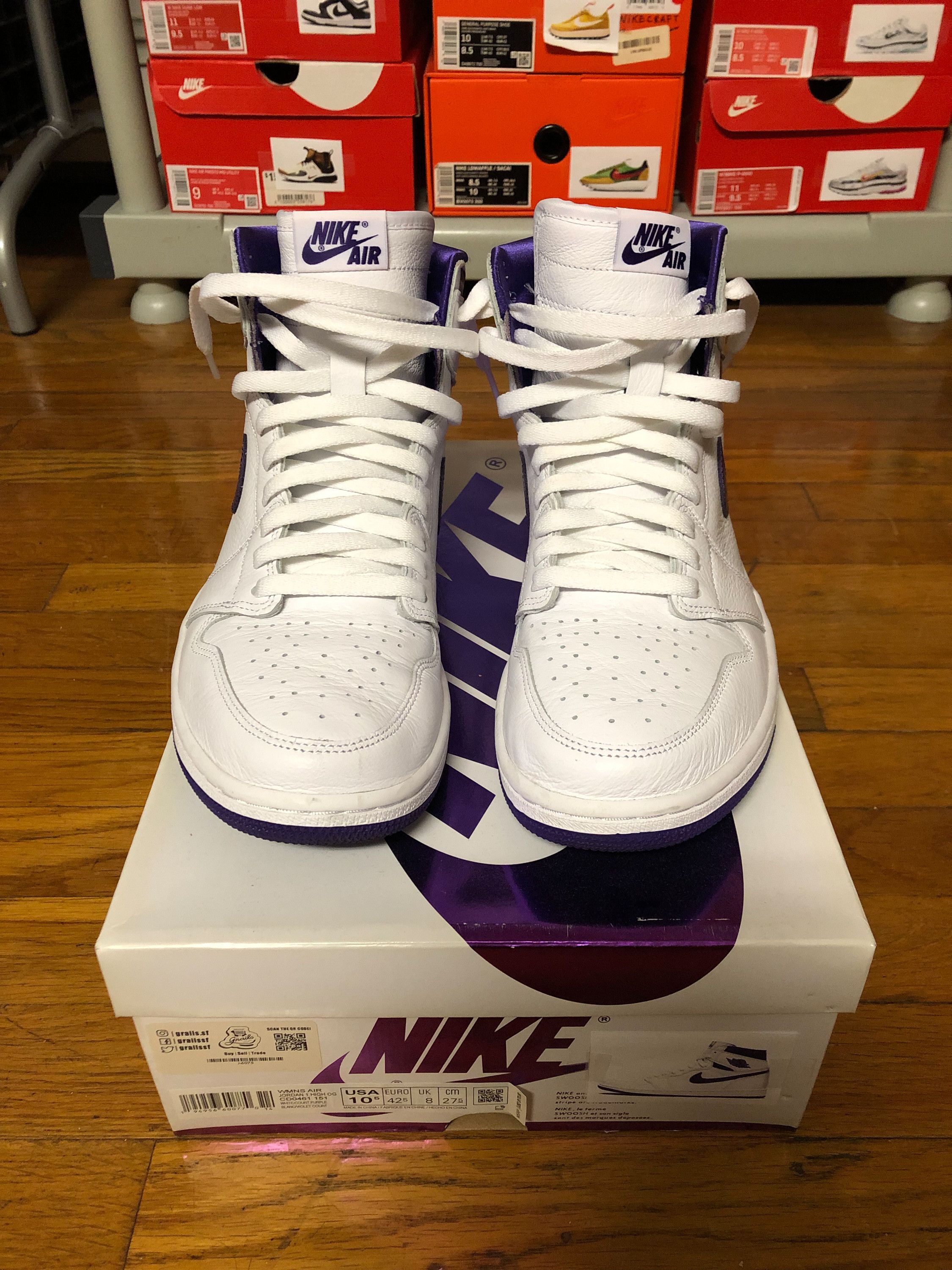 Nike *USED* WMNS Nike Air Jordan 1 High OG Court Purple szW10.5M9 Size US 9 / EU 42 - 5 Thumbnail