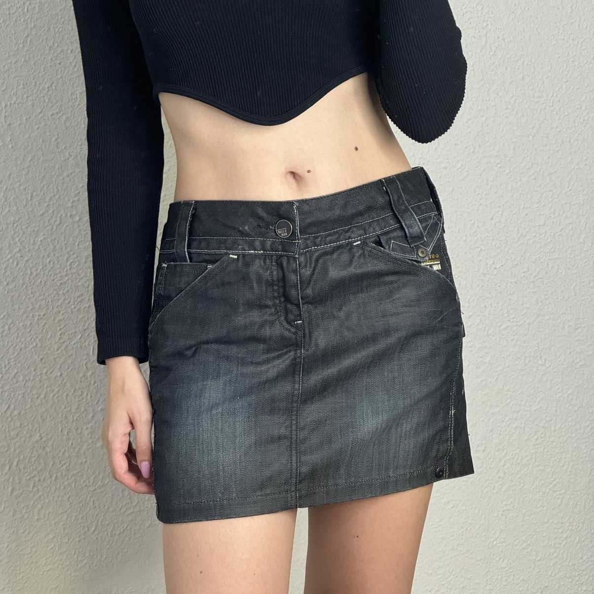 G-Star × Vintage Vintage G-Star Raw Y2K 90s Denim Jeans Utility Mini Skirt Size 27" / US 4 / IT 40 - 1 Thumbnail