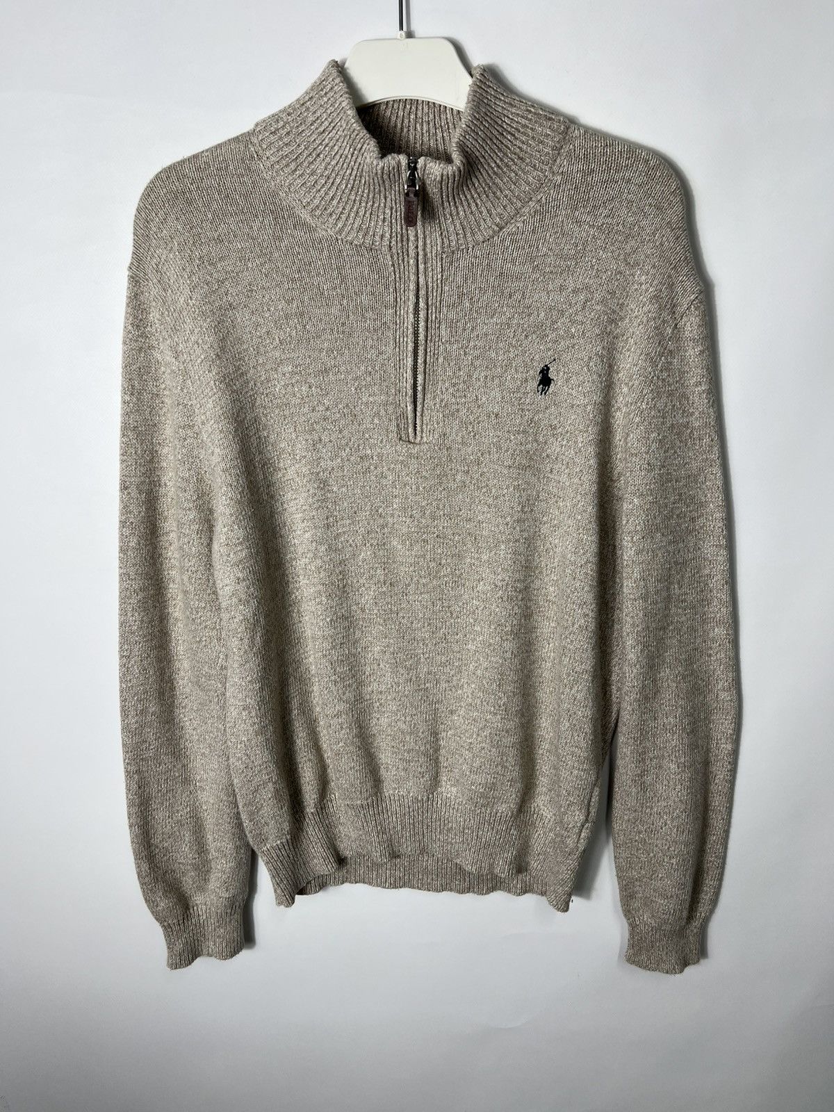 Polo Ralph Lauren Vintage streetwear Polo Ralph Lauren 1/4 Zip Beige Sweater Size US S / EU 44-46 / 1 - 1 Thumbnail