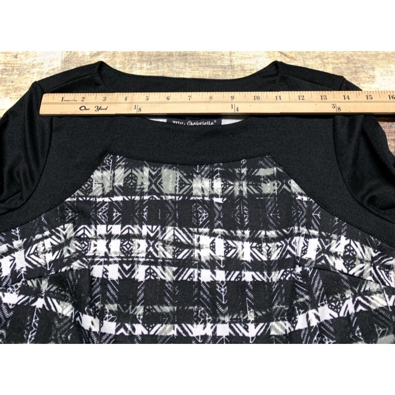 Vintage Mlle Gabrielle Black Plaid 3/4 Sleeve Pullover Dress Size Small Women’s Knee Length Limited Belt Not Included Size S / US 4 / IT 40 - 6 Thumbnail