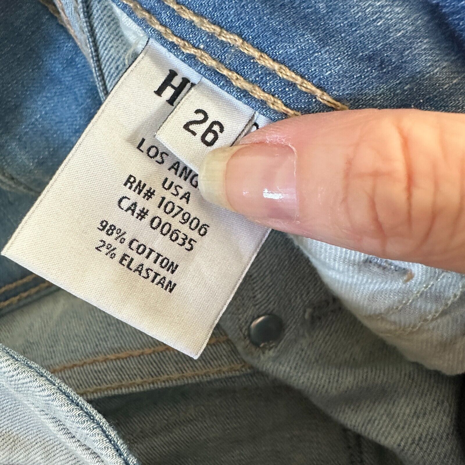 Hudson Hudson Double Button Blue Wash Jeans Low-Rise Boot Cut 26 Size 26" / US 2 / IT 38 - 11 Thumbnail