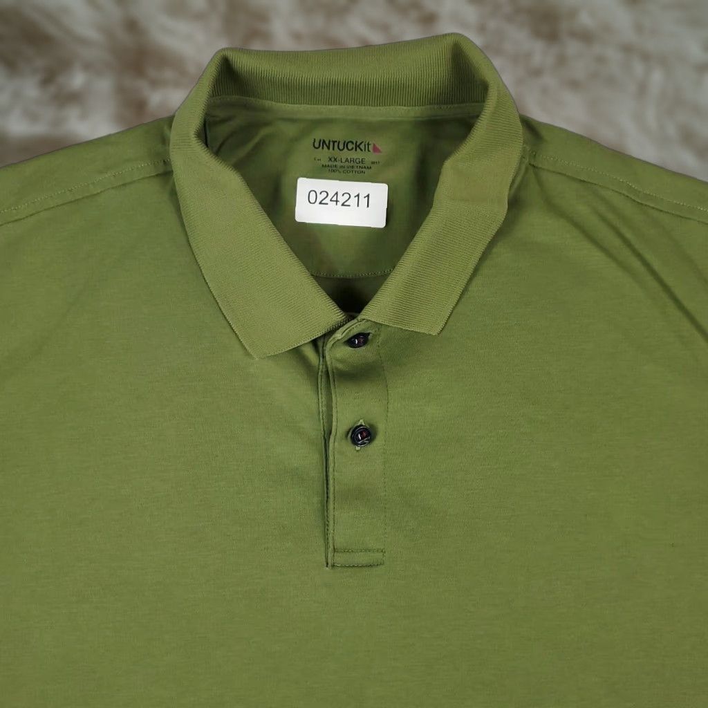 UNTUCKit UNTUCKit Polo Shirt Mens 2XL Green Solid Short Sleeve Casual Golf Polo Shirt Men Size US XXL / EU 58 / 5 - 1 Thumbnail