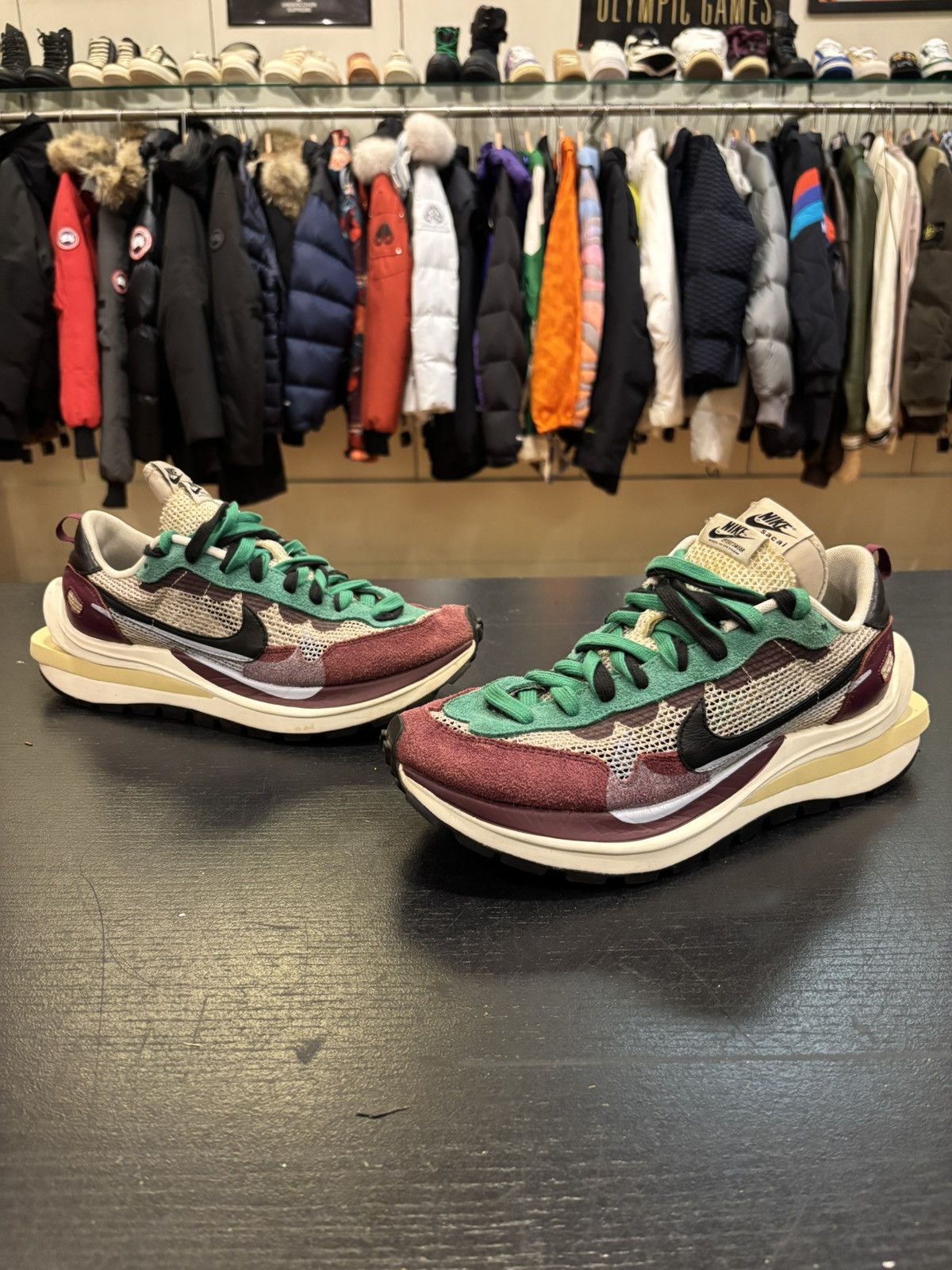 Nike × Sacai Nike Sacai Vaporwaffle ‘Villain Red Neptune Green’ Size US 11.5 / EU 44-45 - 1 Thumbnail