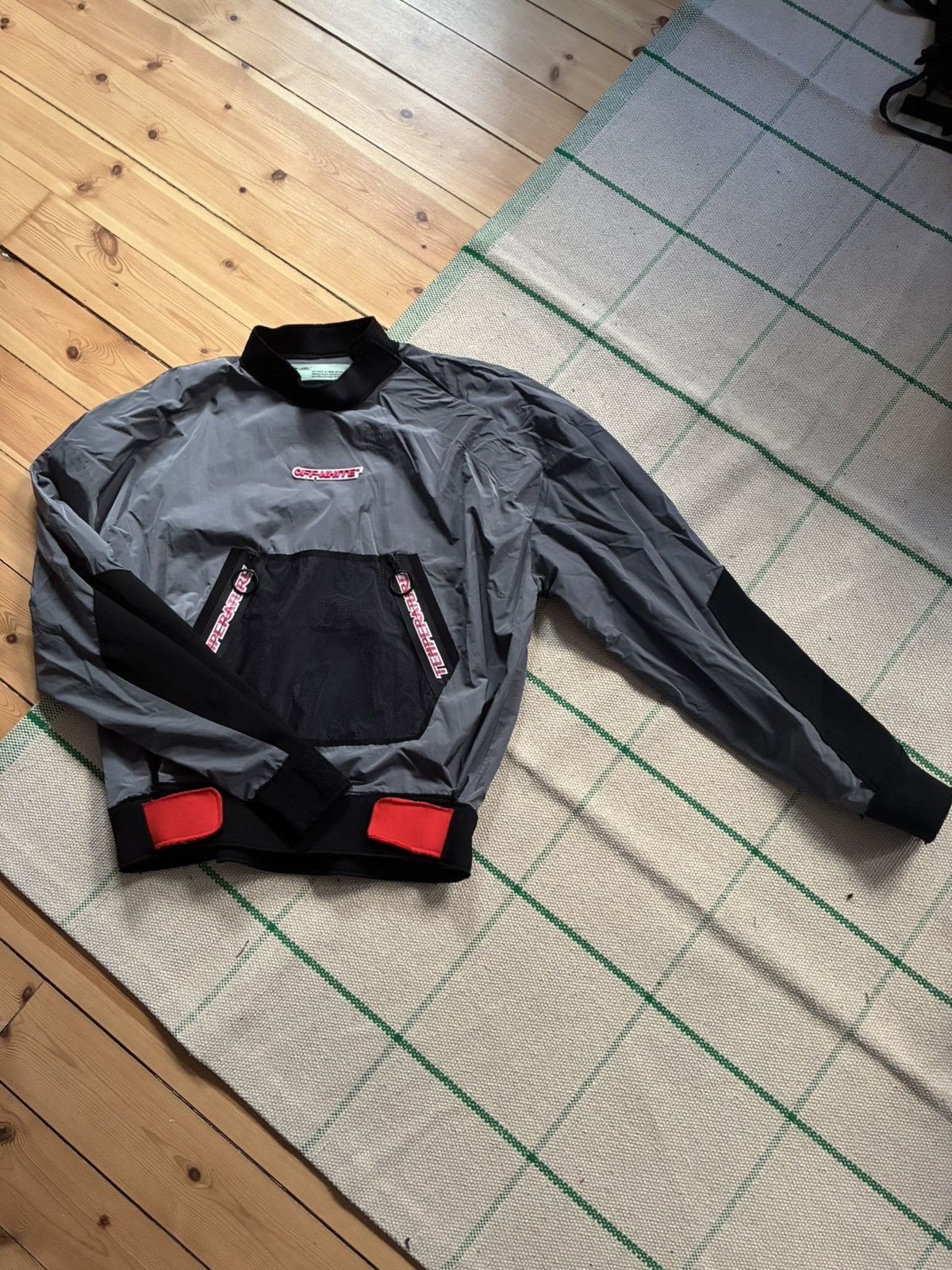 Off-White Grey Mesh Pocket Anorak Jacket