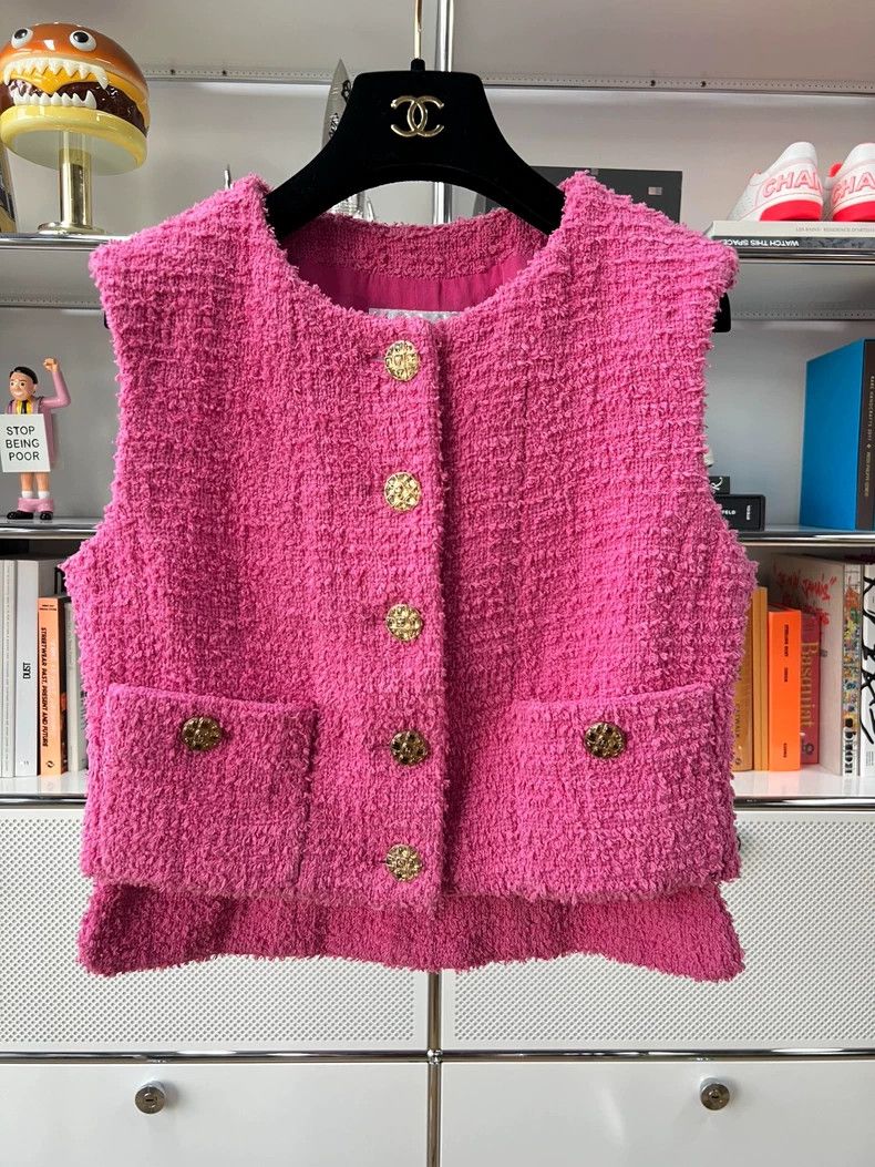 Chanel Chanel 22S spring and summer rose pink short braided vest Size XS / US 0-2 / IT 36-38 - 1 Thumbnail