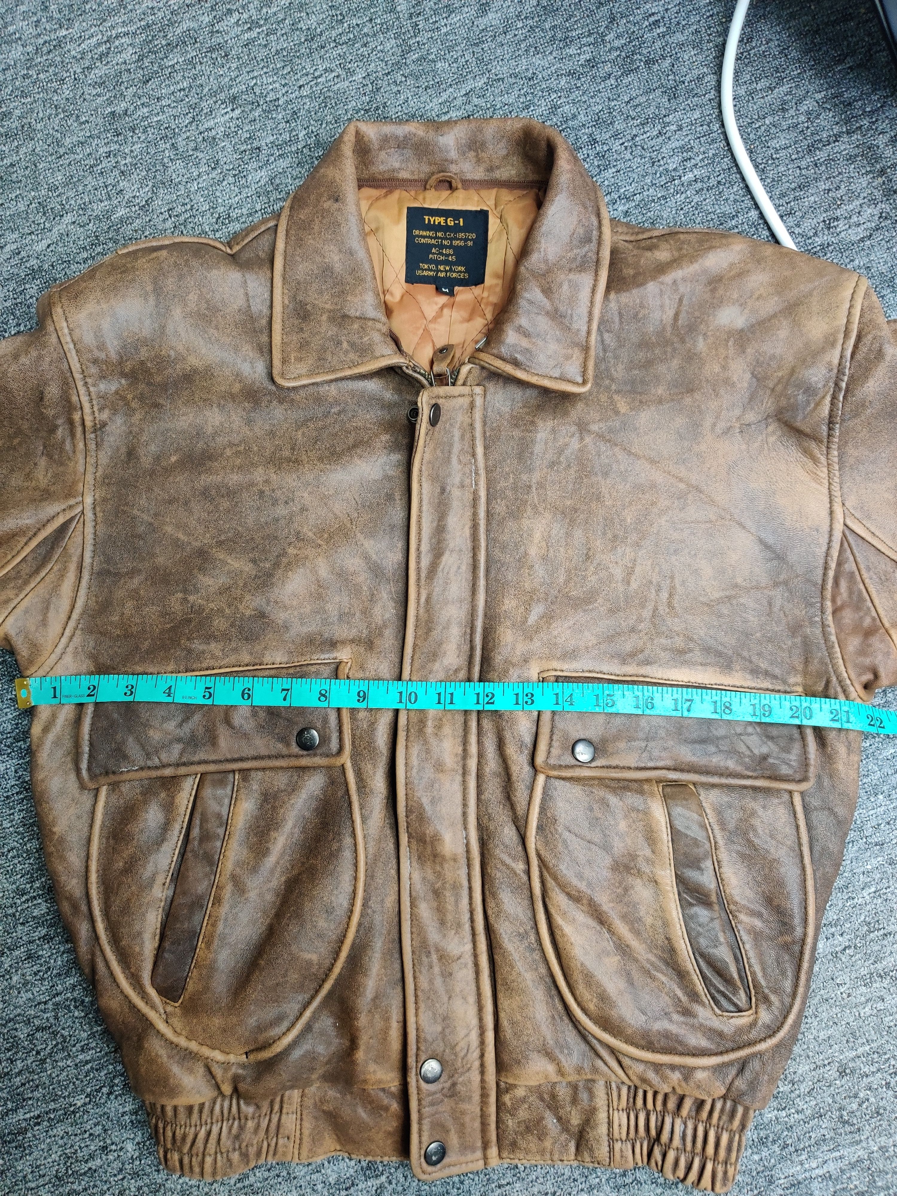 Vintage 90s Us Army Air Force Type G-1 Bomber Leather Jacket