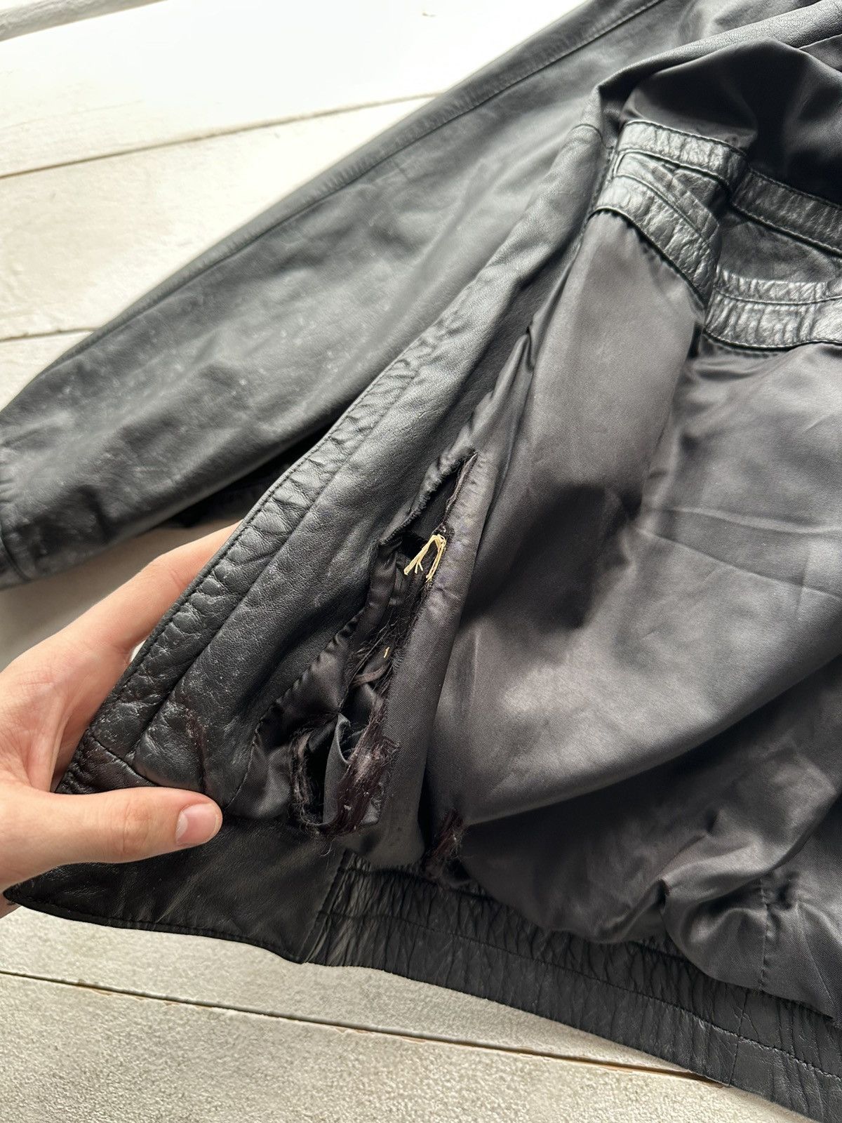 Other 🚨VNTG LEATHER JACKET AVANT GARDE ASYMMETRICAL BLACK MOTO Size US XL / EU 56 / 4 - 19 Thumbnail