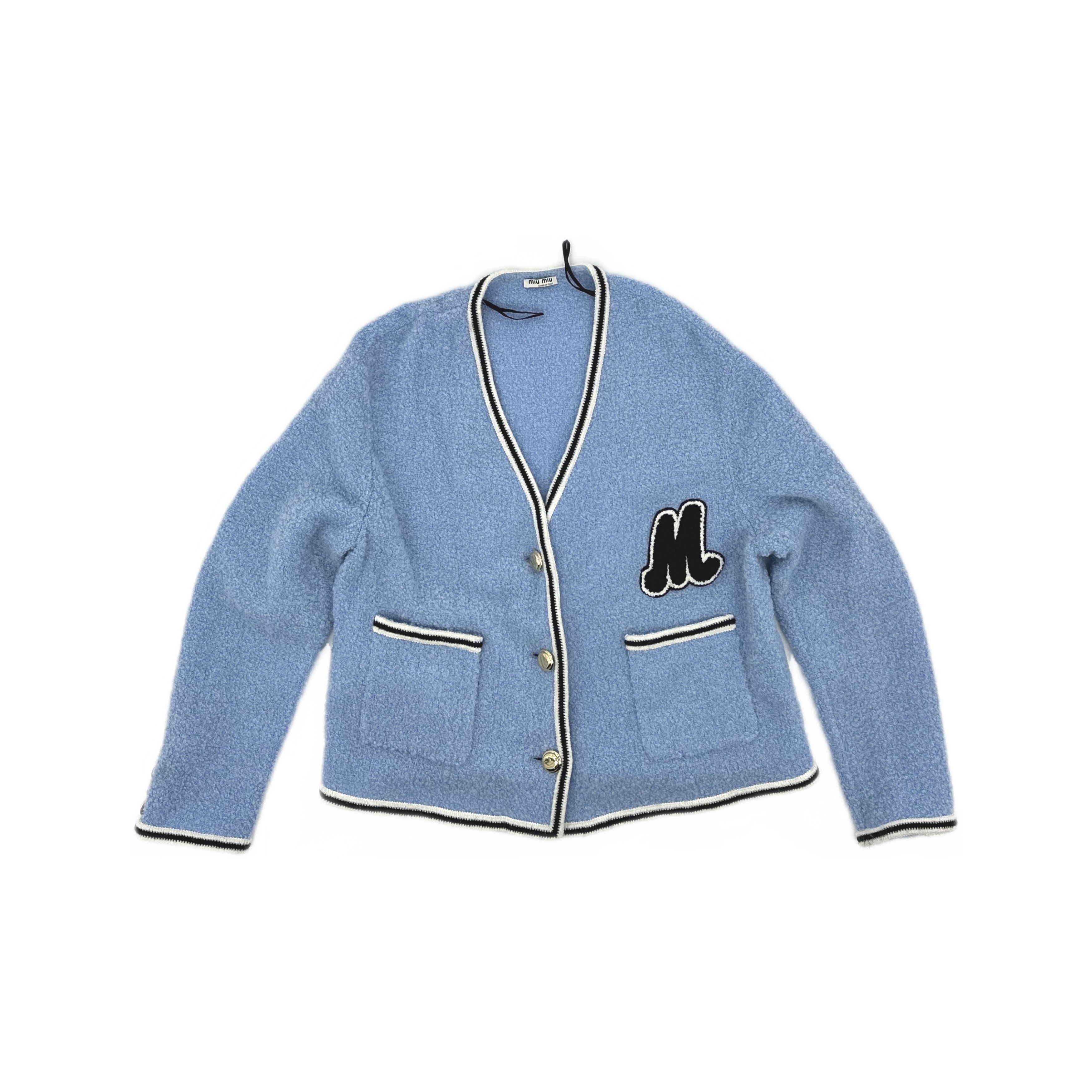 Miu Miu Miu Miu M Logo Wool Cardigan Jacket Size 42 Size M / US 6-8 / IT 42-44 - 1 Thumbnail