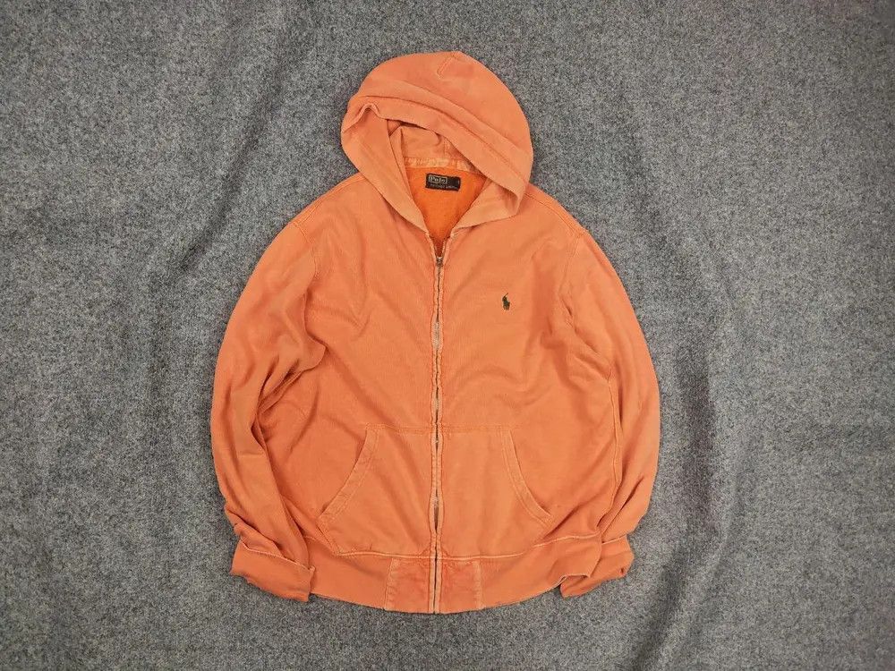 Polo Ralph Lauren Vintage 90's Polo Ralph Lauren RRL Zip Orange Faded Hoodie Size US L / EU 52-54 / 3 - 1 Thumbnail
