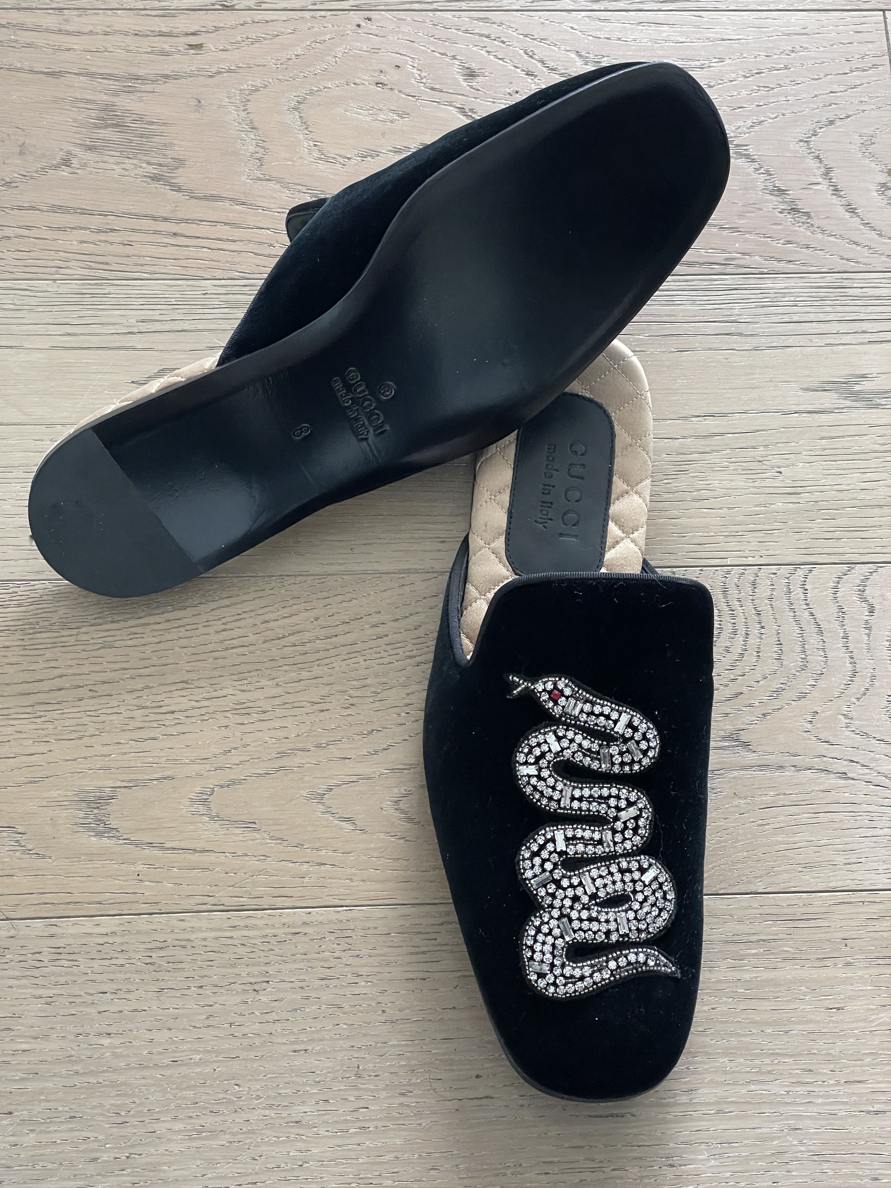 Gucci Gucci Lawrence Velvet Snake Jewel Slippers Mules Pri Size US 9 / EU 42 - 3 Thumbnail