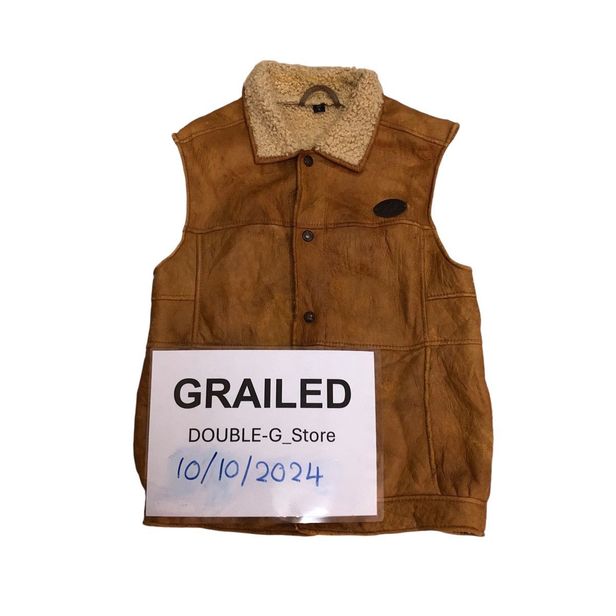 📌Vintage Tank Top Leather Shearling Aotea New Zealand