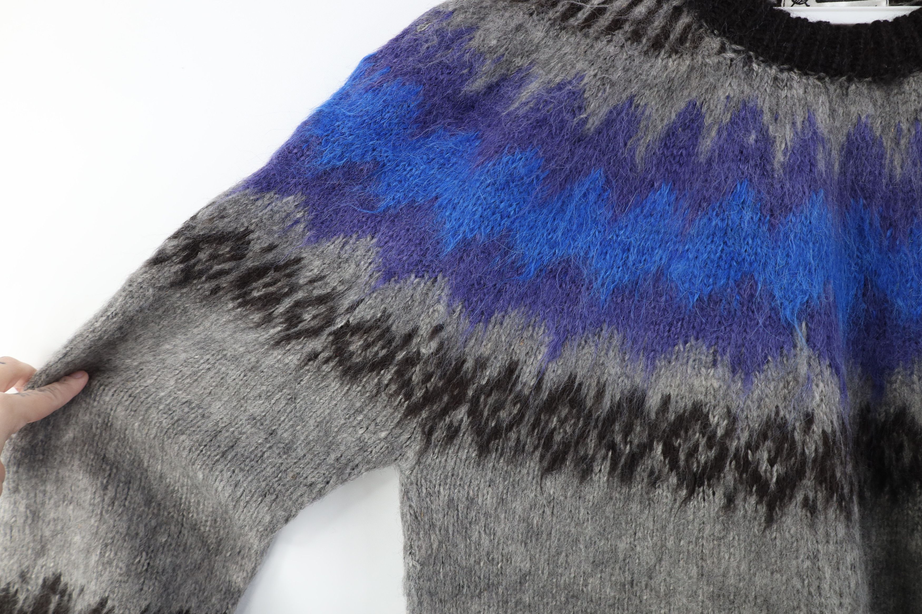 Vintage Vintage 90s Streetwear Shag Fair Isle Knit Crewneck Sweater Size XL / US 12-14 / IT 48-50 - 4 Thumbnail