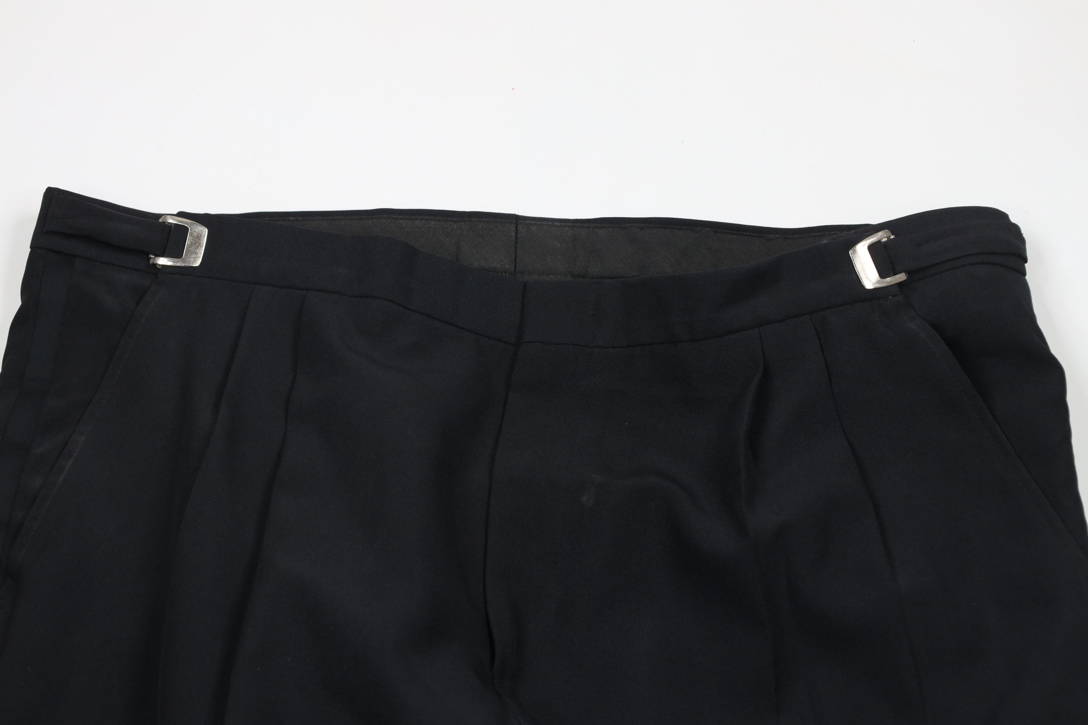 Vintage Vintage 90s Satin Striped Buckle Waist Tuxedo Pants Black Size US 44 / EU 60 - 2 Thumbnail