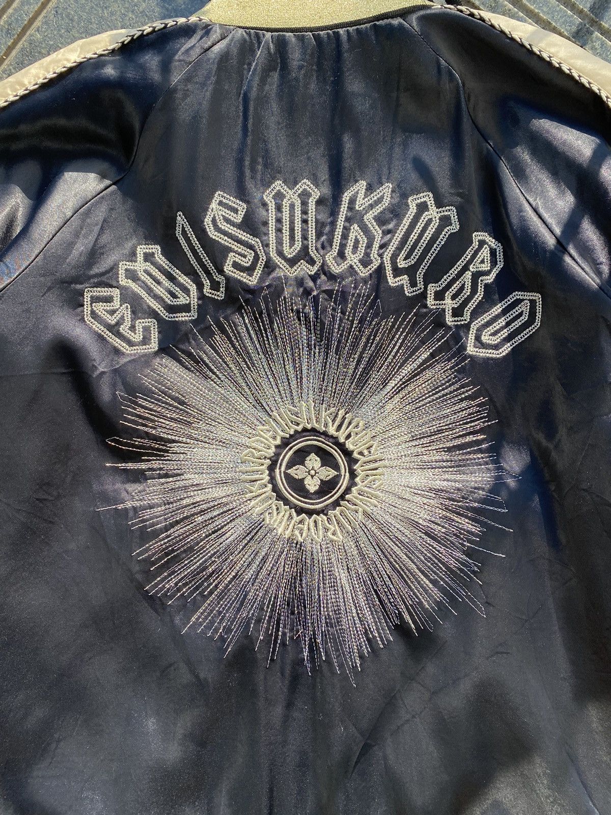 Evisu × Vintage 90’s EVISUKURO Y2K JAPAN RARE BIG LOGO LIGHT BOMBER JACKET Size US L / EU 52-54 / 3 - 4 Thumbnail