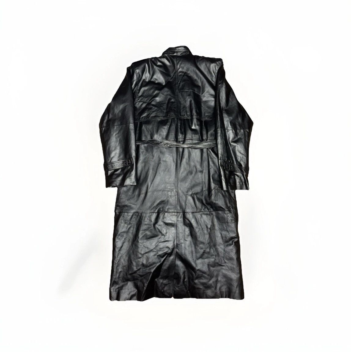 Other 90s Vilanto Vintage BlackLeatherDouble-BreastedBelted Trench Size US XL / EU 56 / 4 - 2 Thumbnail