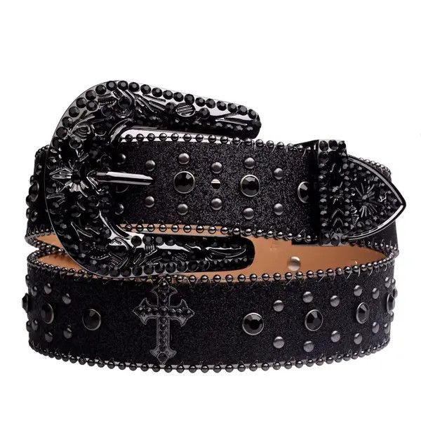 Leather Sachiko x Asai 115 cm Cross Ice Big Logo Y2K PU Leather Belt Size ONE SIZE - 1 Thumbnail
