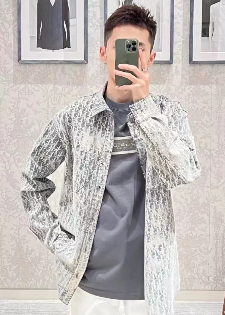 Dior Dior Oblique Kasuri Print Denim Shirt Size US XXS / EU 40 - 1 Thumbnail