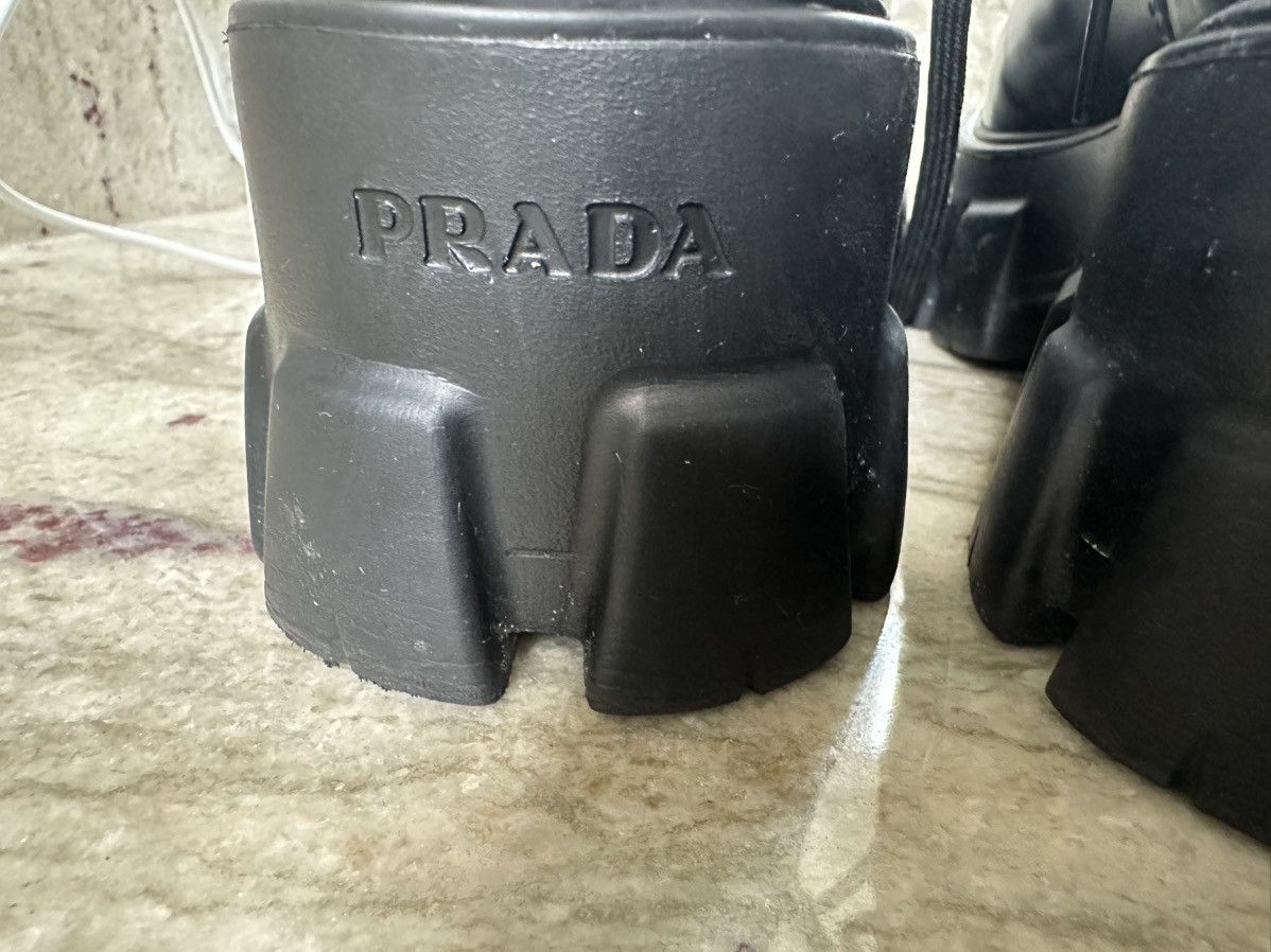 Prada Prada Black Men's Re-Nylon & Leather Zip Pocket Combat Boots Size US 8 / EU 41 - 7 Thumbnail