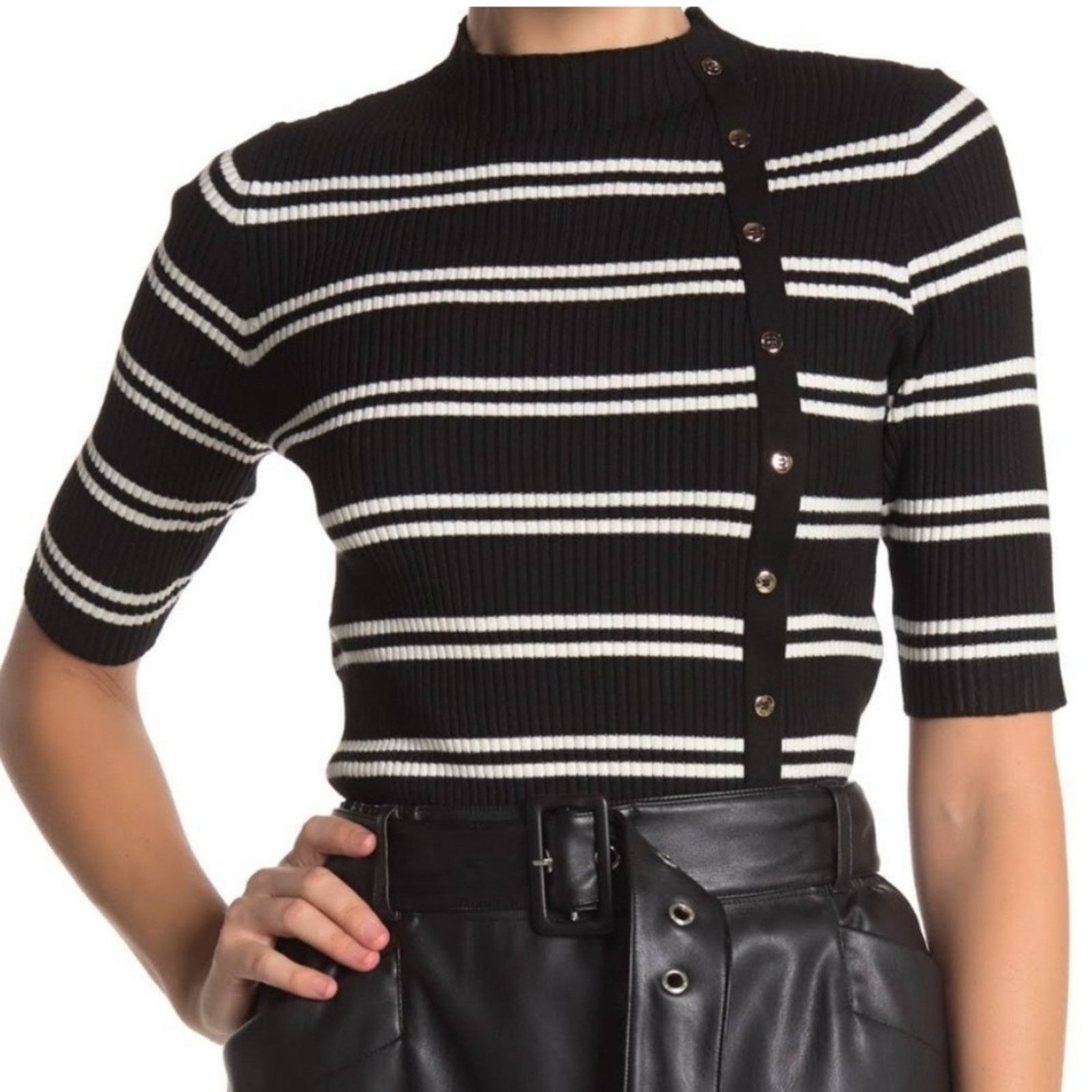 Laundry by Shelli Segal Laundry by Shelli Segel Ribbed Mock Neck Top Size Size S / US 4 / IT 40 - 2 Thumbnail