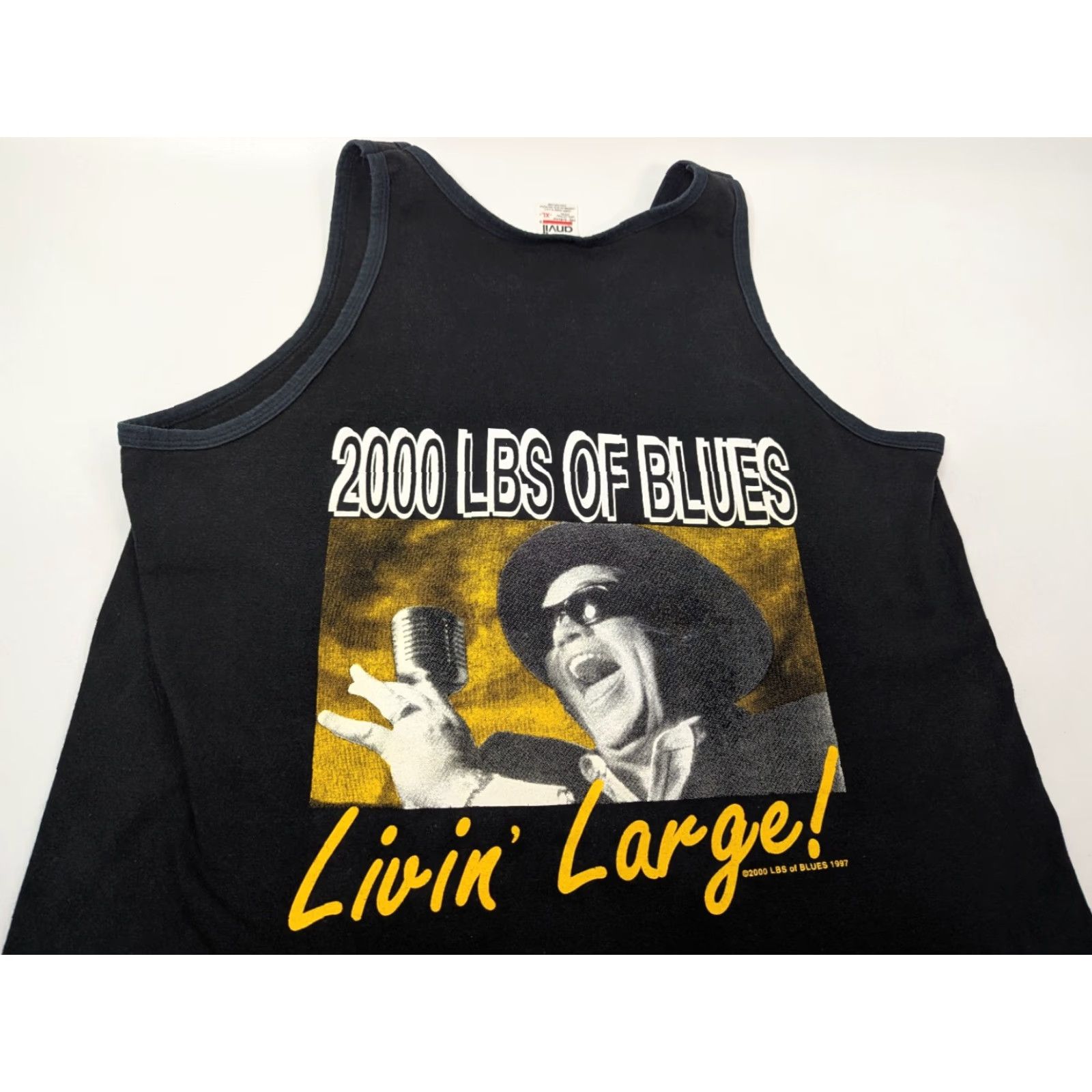 Anvil VINTAGE Blues Livin Large Tank Top Shirt 90s XL MUSIC Anvil Tag 1997 2000 LBS OF Size US XL / EU 56 / 4 - 2 Thumbnail