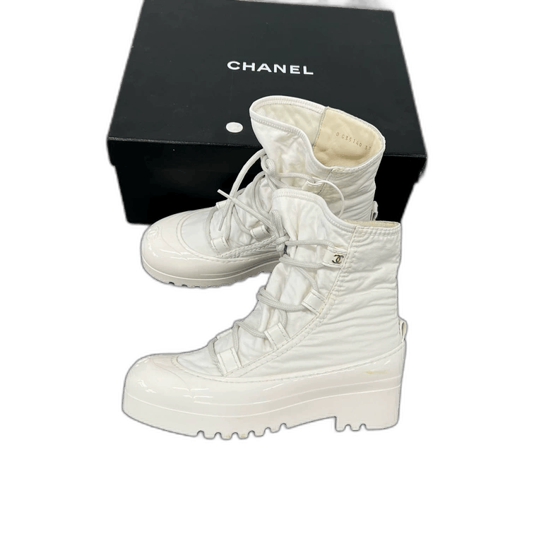 Chanel White Short Boots 21FW Size 37