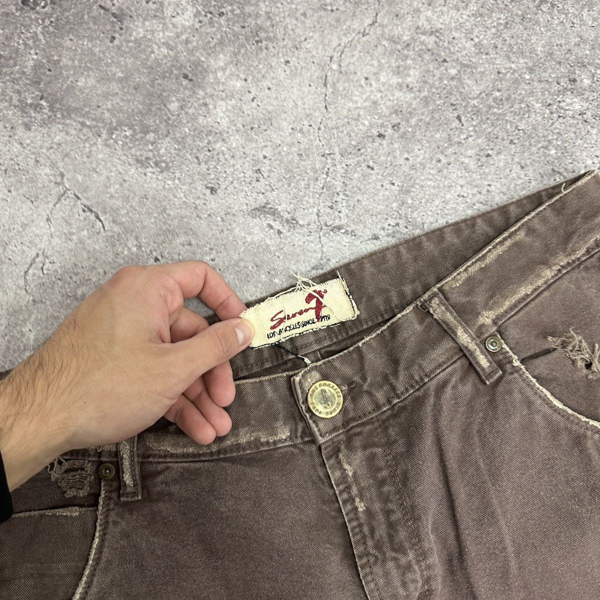 Vintage Vintage 90s Seven 7 Distressed Los Angeles jeans Kurt y2k og Size US 32 / EU 48 - 8 Thumbnail