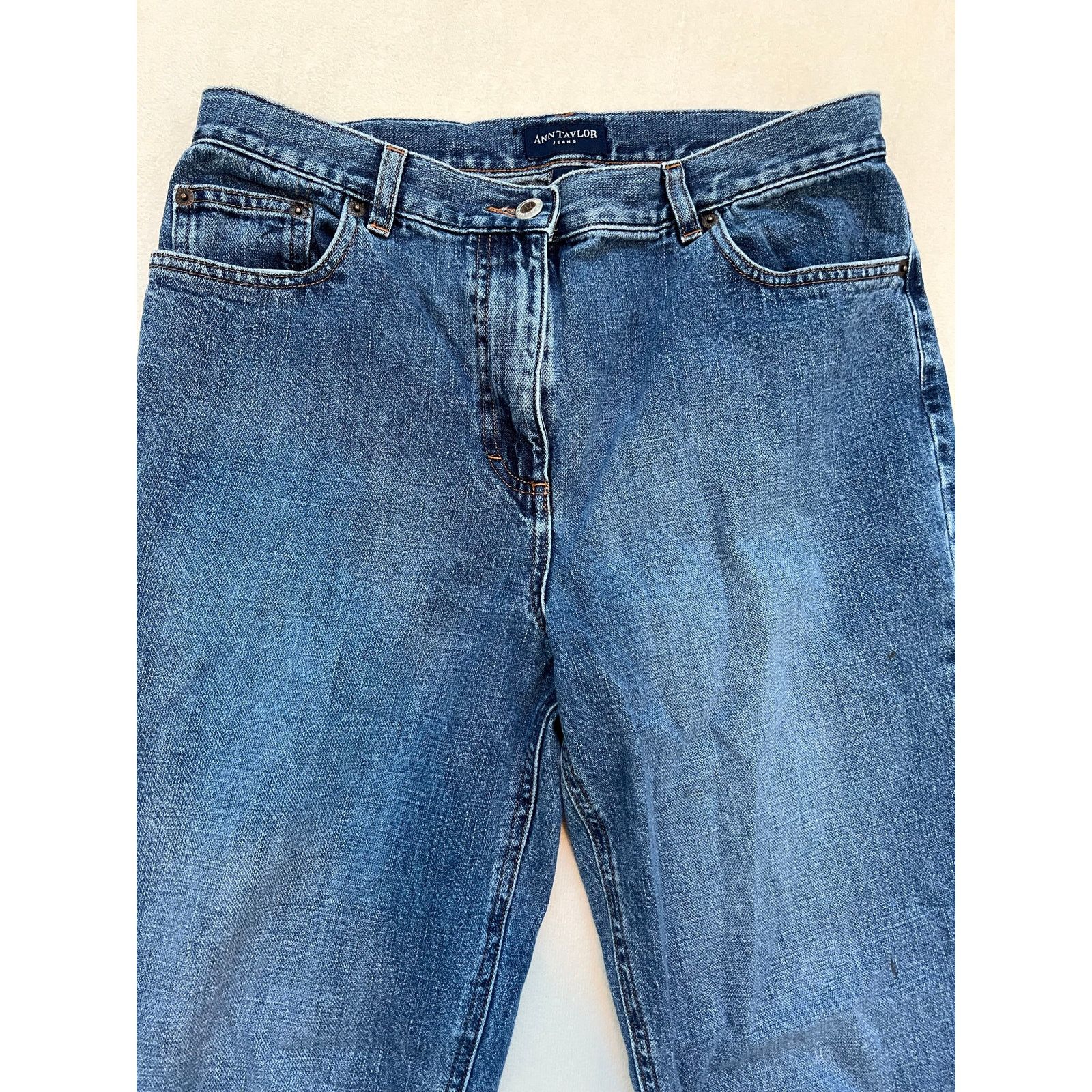 Ann Taylor Ann Taylor Jeans Straight Leg High Rise Denim Jeans Slim 10A Size 32" / US 10 / IT 46 - 2 Thumbnail