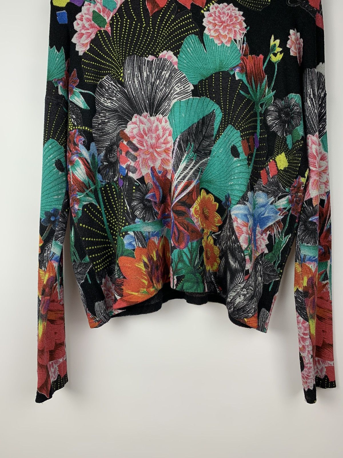 Desigual Desigual Flower Pattern Sweater Long Sleeve Multicolor Y2K Size S / US 4 / IT 40 - 3 Thumbnail