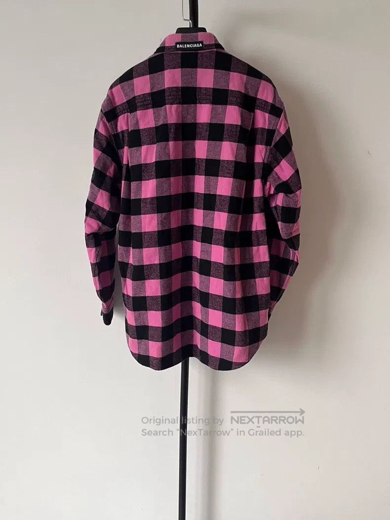 Balenciaga Balenciaga Logo Micro Label Plaid Long Sleeve Shirt Size XXS / US 00 / IT 34 - 1 Thumbnail