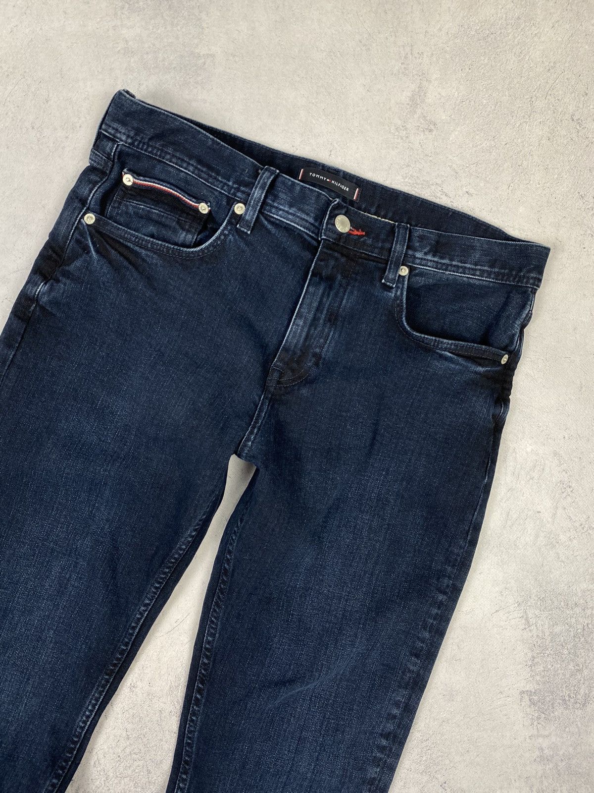 Designer × Tommy Hilfiger Tommy Hilfiger Denton Stretch Straight Fit Dark Blue Jeans Size US 32 / EU 48 - 6 Thumbnail