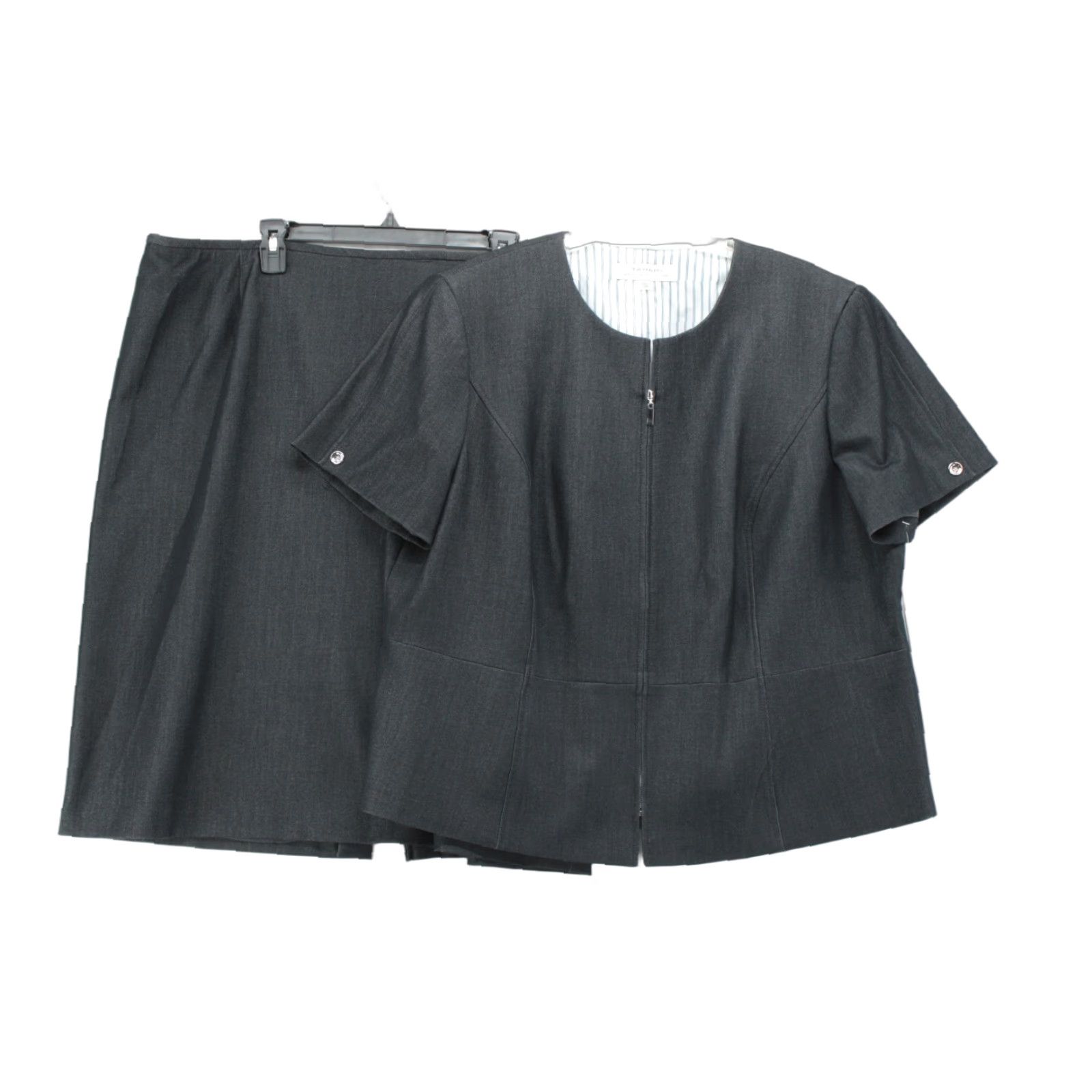Tahari ASL Suit Women 20W Denim Blue Lined Old Money Office New