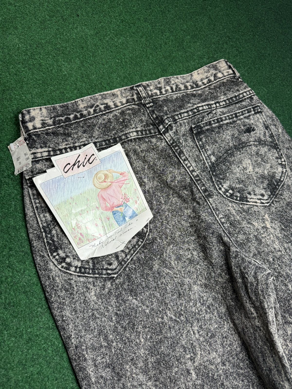 Vintage Vintage 80s Acid Wash Black Deadstock Chic 16 Denim Jeans Size 38" / US 16 / IT 52 - 3 Thumbnail