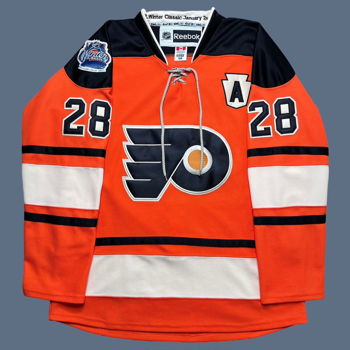 Philadelphia Flyers Claude Giroux #28 Orange Winter Classic Jersey