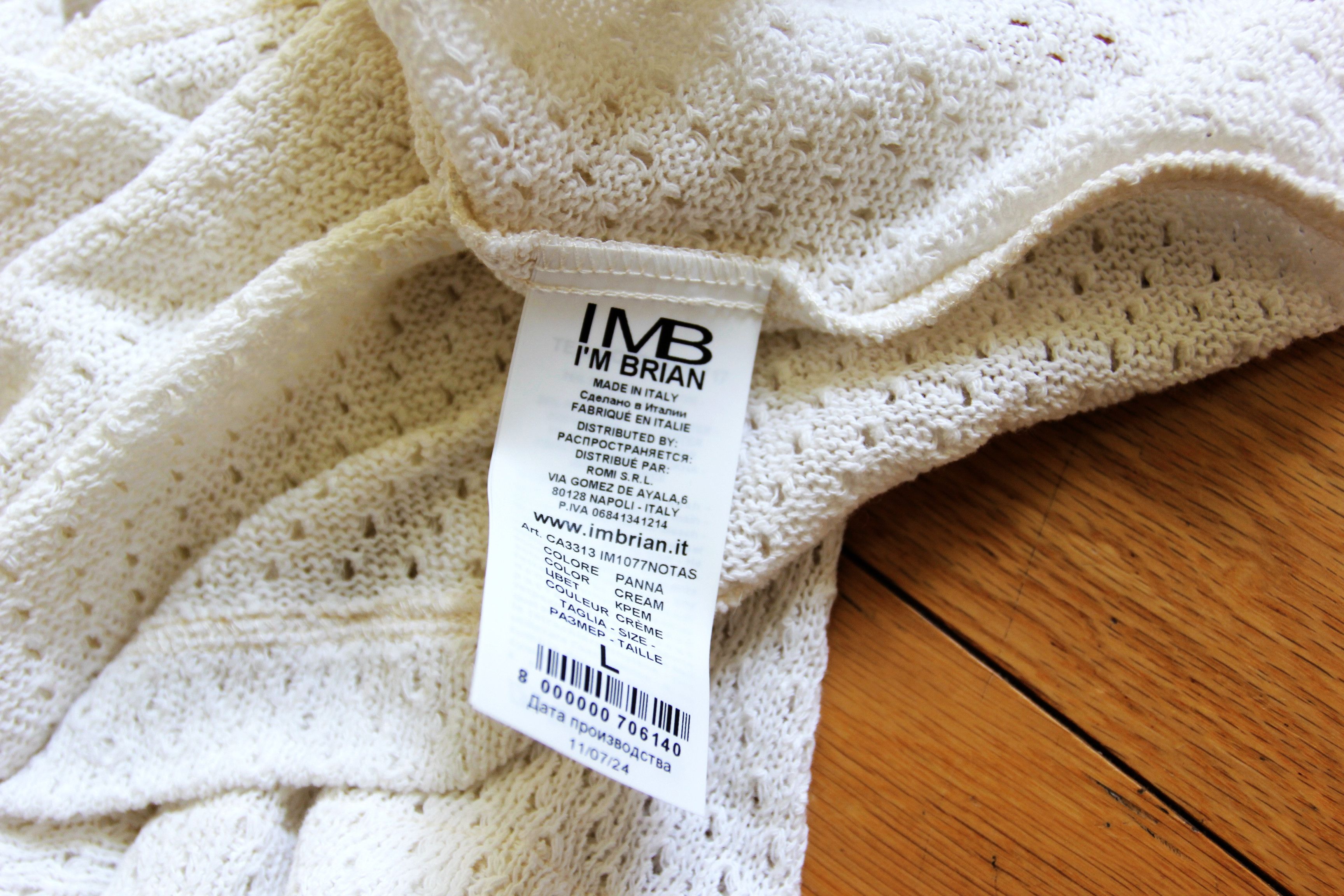 Other BNWT SS25 I'M BRIAN OPENWORK KNIT JOHNNY COLLAR POLO L Size US L / EU 52-54 / 3 - 9 Thumbnail