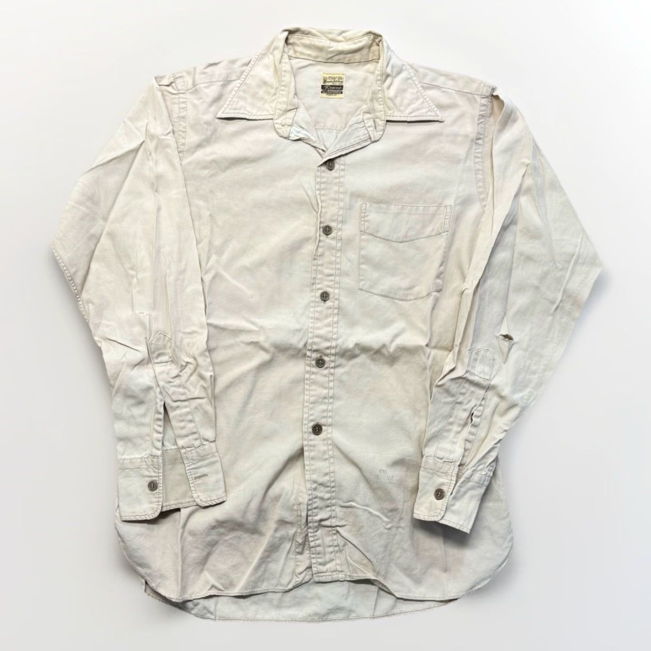 Vintage VINTAGE Reeves Work Shirt Men M Beige Cotton Sanforized 50s 40s Button-Front Long Sleeve Size US M / EU 48-50 / 2 - 2 Thumbnail