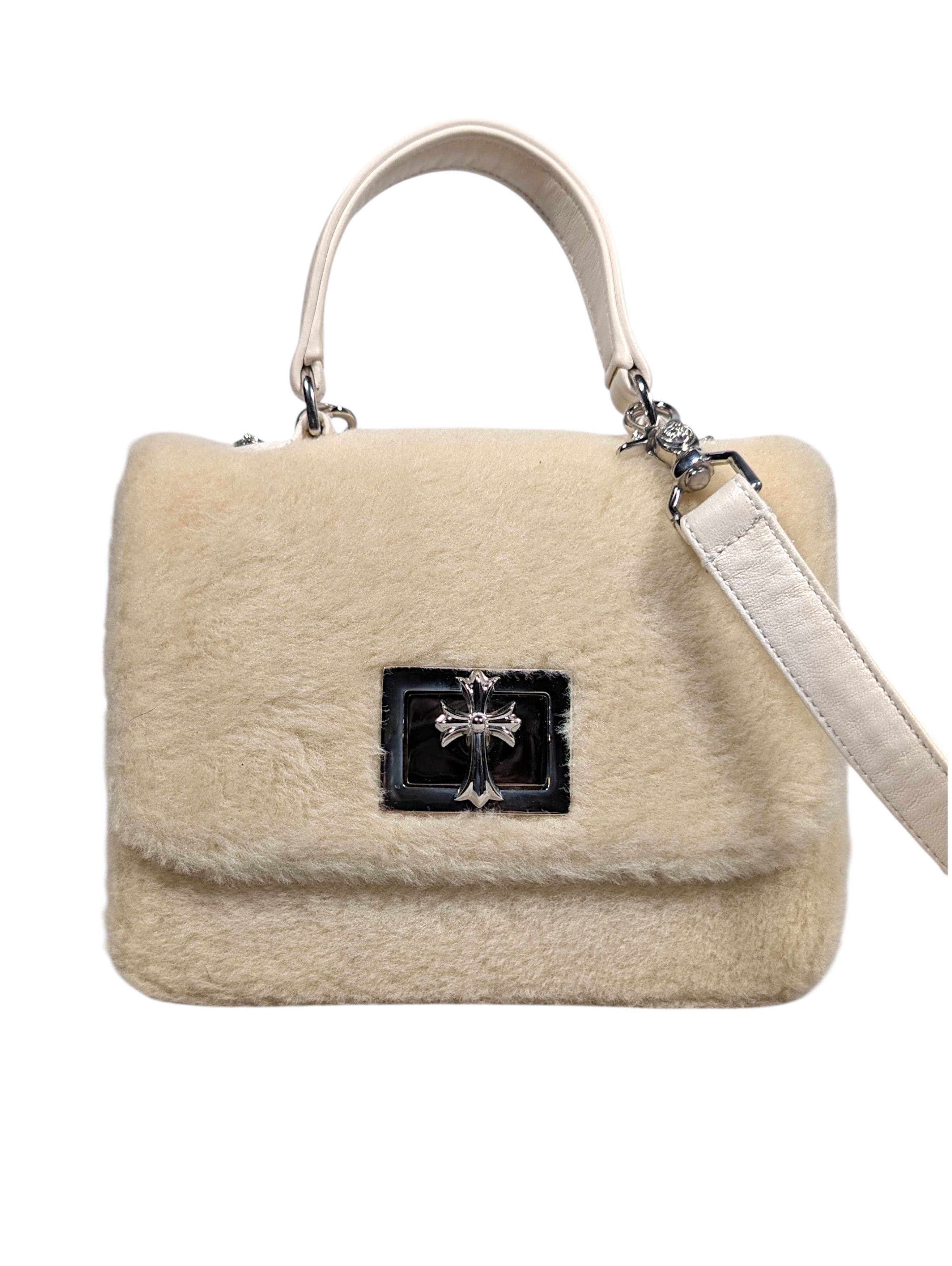 Chrome Hearts Chrome Hearts “Grow Up” Shearling Handbag Cream 2025 SOLD Size ONE SIZE - 4 Thumbnail