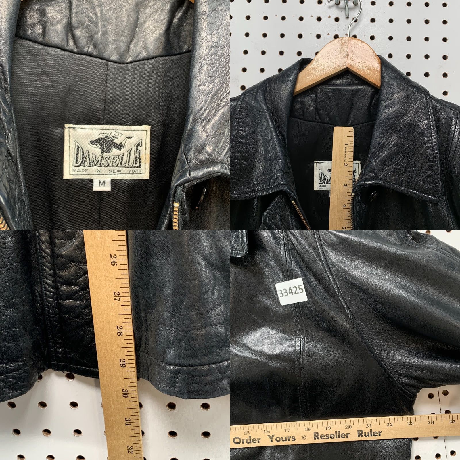 Vintage VINTAGE Damselle Leather Jacket Womens Medium Black Long Sleeve Super Soft 90s Size M / US 6-8 / IT 42-44 - 8 Thumbnail