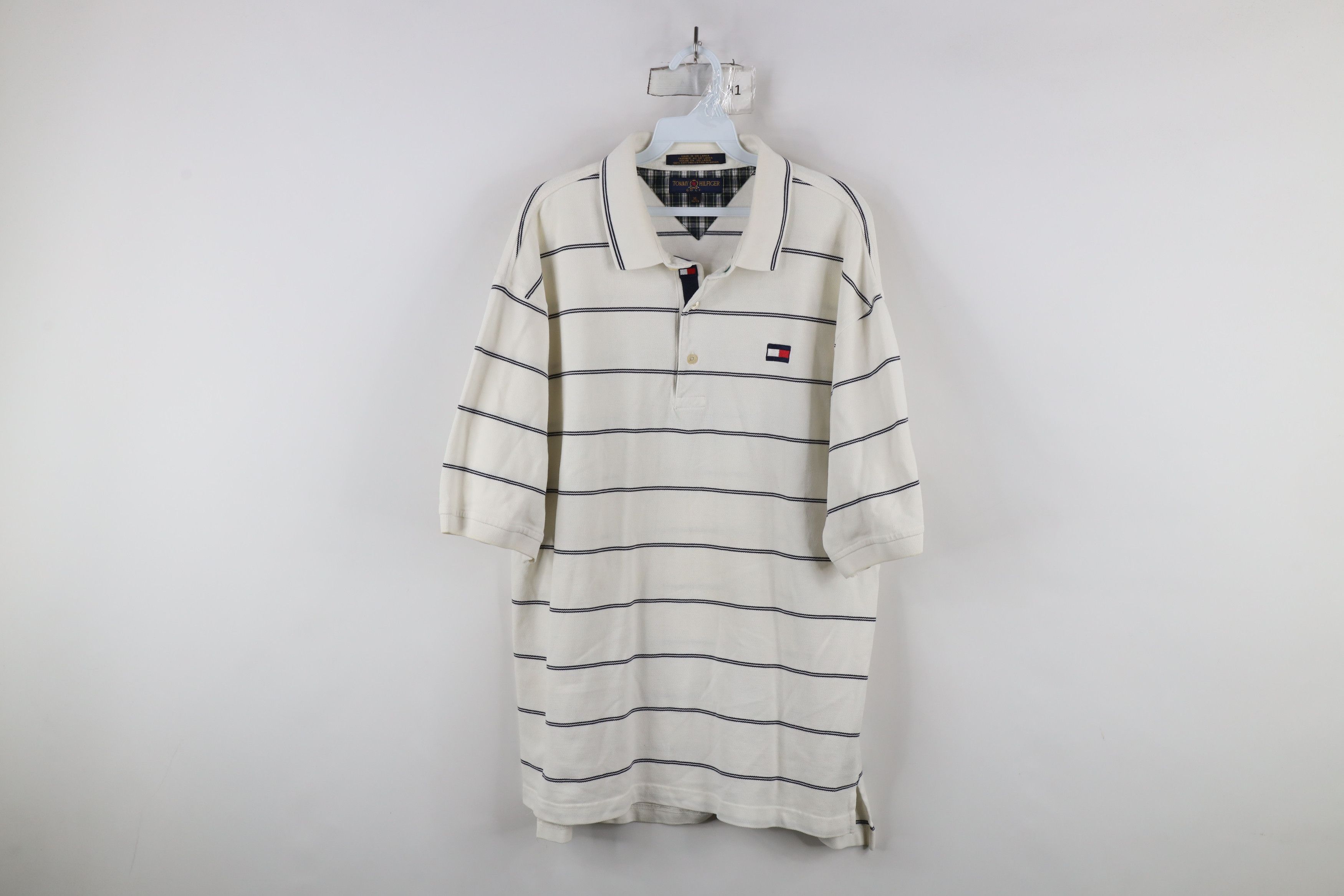 Tommy Hilfiger × Vintage Vintage Tommy Hilfiger Golf Logo Striped Collared Polo Shirt Size US XL / EU 56 / 4 - 1 Thumbnail