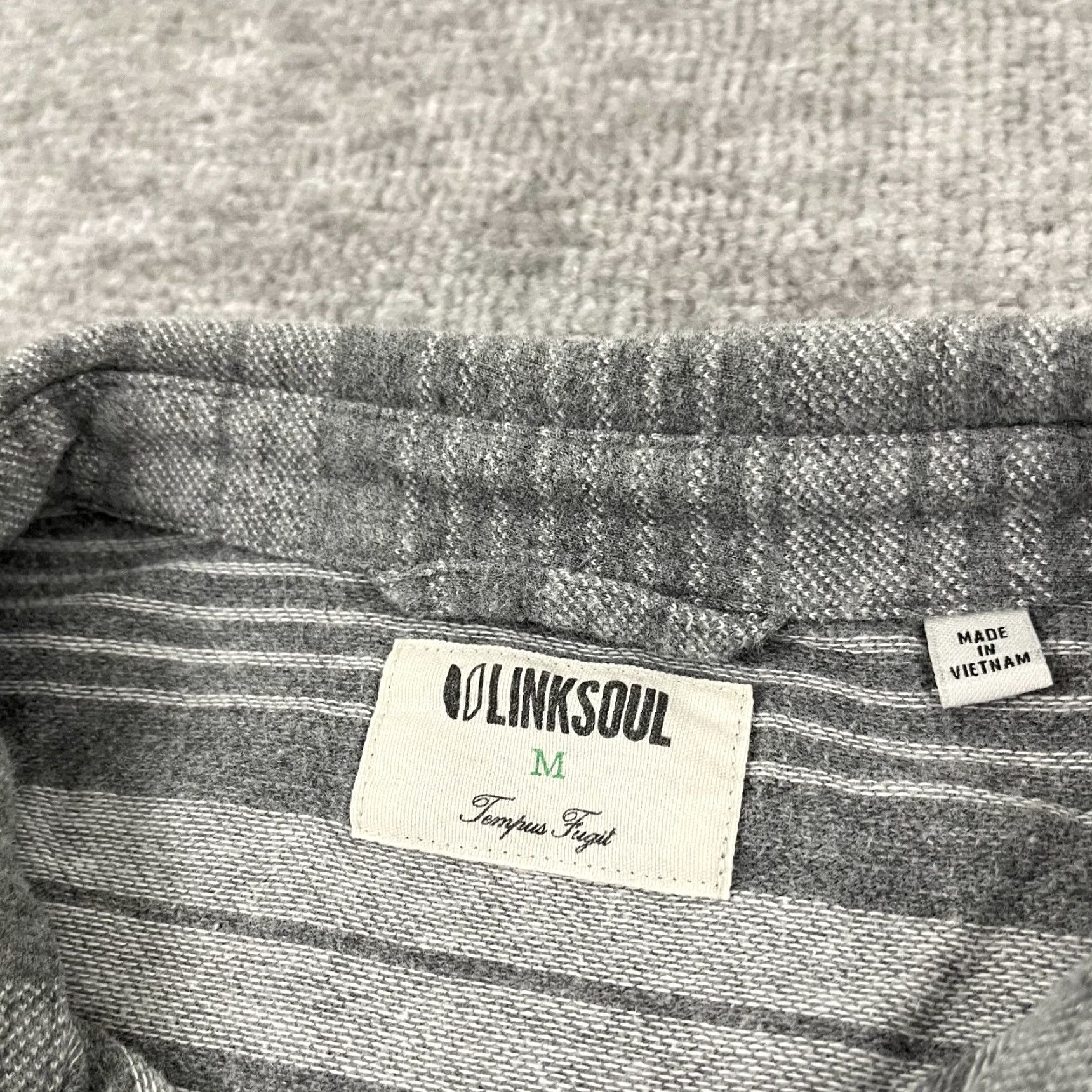 Vintage Linksoul Button-Up Shirt Mens Medium Gray Striped Long Sleeve Luxury Cotton Flannel Classic Outdoor Size US M / EU 48-50 / 2 - 4 Thumbnail