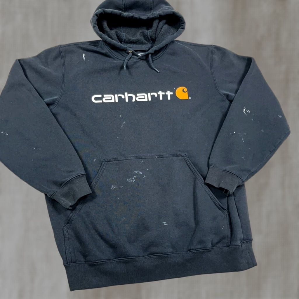 Carhartt Carhartt Hoodie Men M Black Loose Fit Spellout Sweatshirt Worn Grunge Adult Size US M / EU 48-50 / 2 - 1 Thumbnail
