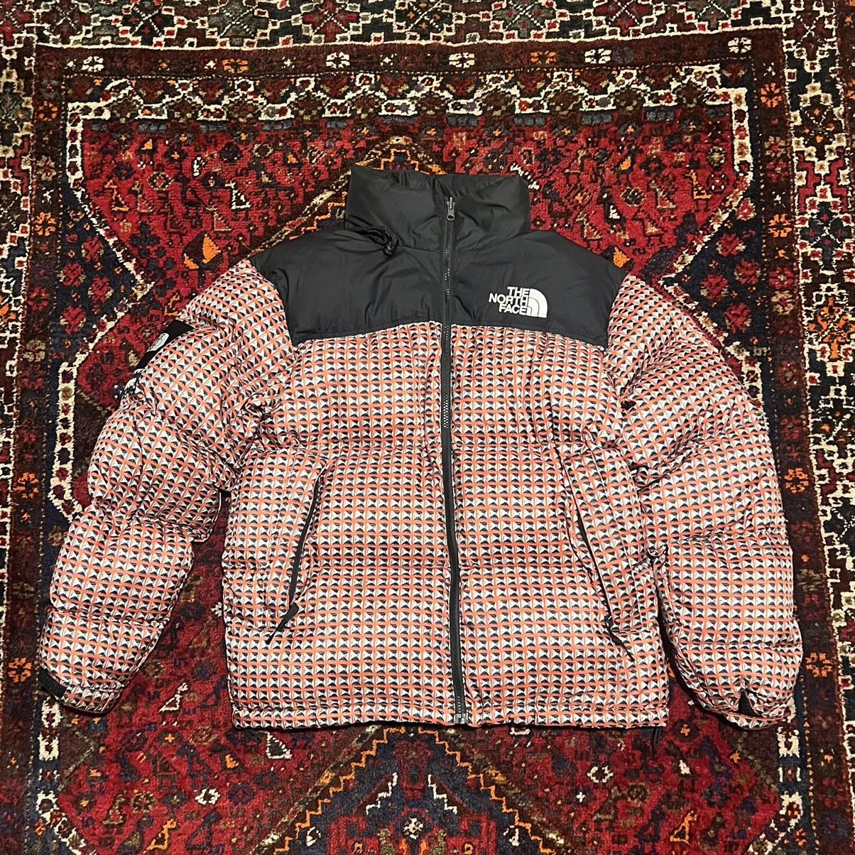image of Supreme x The North Face Studded Puffer Jacket in Red, Men's (Size Medium)